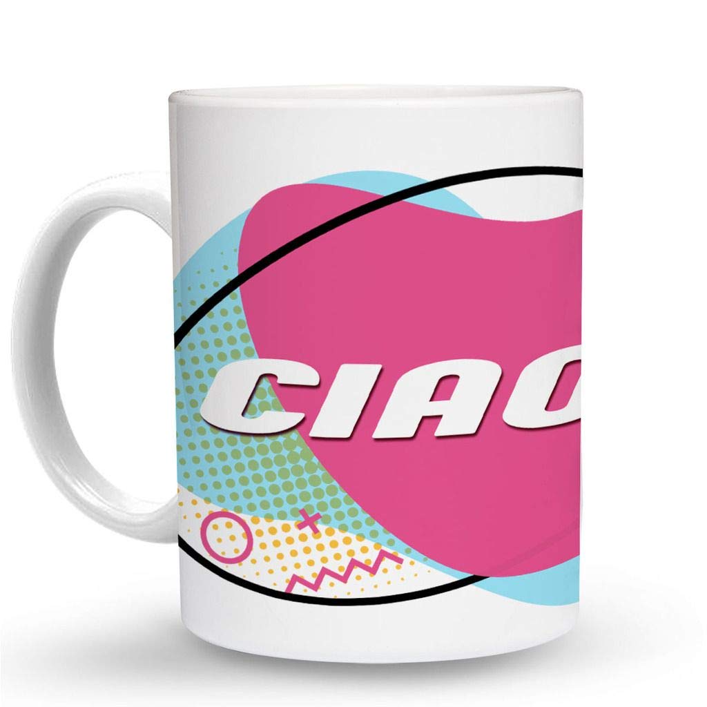 CIAO! Makoroni 11 Oz Ceramic Coffee Mug - Durable & Stylish Coffee Cup for Home, Office, or Gifts - Perfect for Morning Brew, Tea, or Hot Chocolate