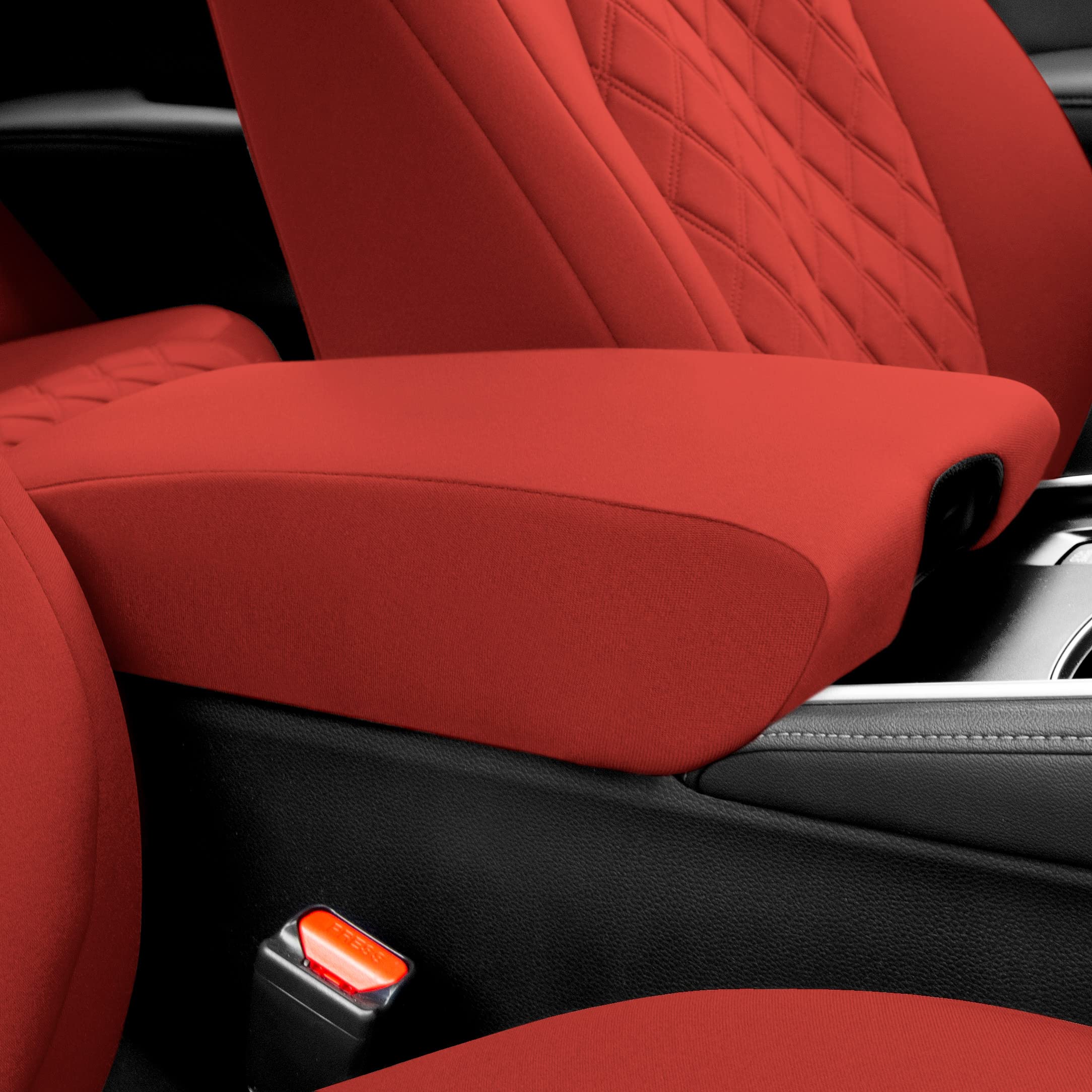 FH Group Custom Fit Seat Covers for 2018-2022 Honda Accord (Touring/Sport/SE/EX/EX-L) - Front Set, Red Neoprene Waterproof Car Seat Protectors | Perfect for Daily Commuting, Road Trips & Outdoor Adventures
