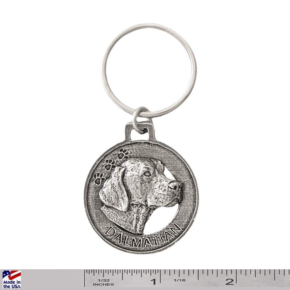 Handmade Pewter Dalmatian Dog Keychain - USA Made Pet Key Ring, Metal Key Fob, Gift Tag (1.5 Inch) - Perfect for Pet Lovers, Key Organization & Unique Gifts | Over 90 Dog Breed Keychains Available