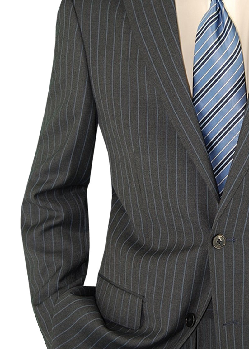 Salvatore Exte Men's 2-Piece Suit Set - Slim Fit Two-Button Jacket & Flat Front Pants in Classic Striped Pattern | Perfect for Business Meetings, Weddings & Formal Events