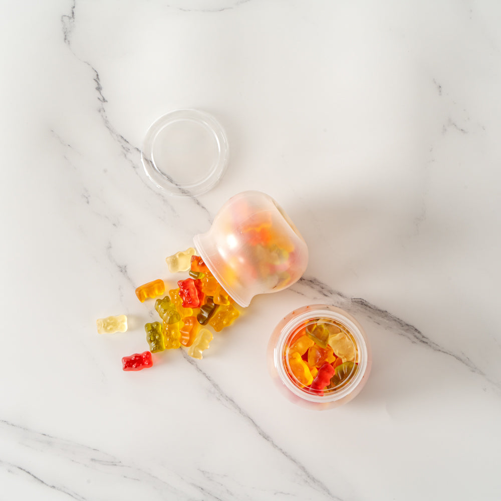 4 oz Frosted Plastic Candy Jars with Lids - 2.5