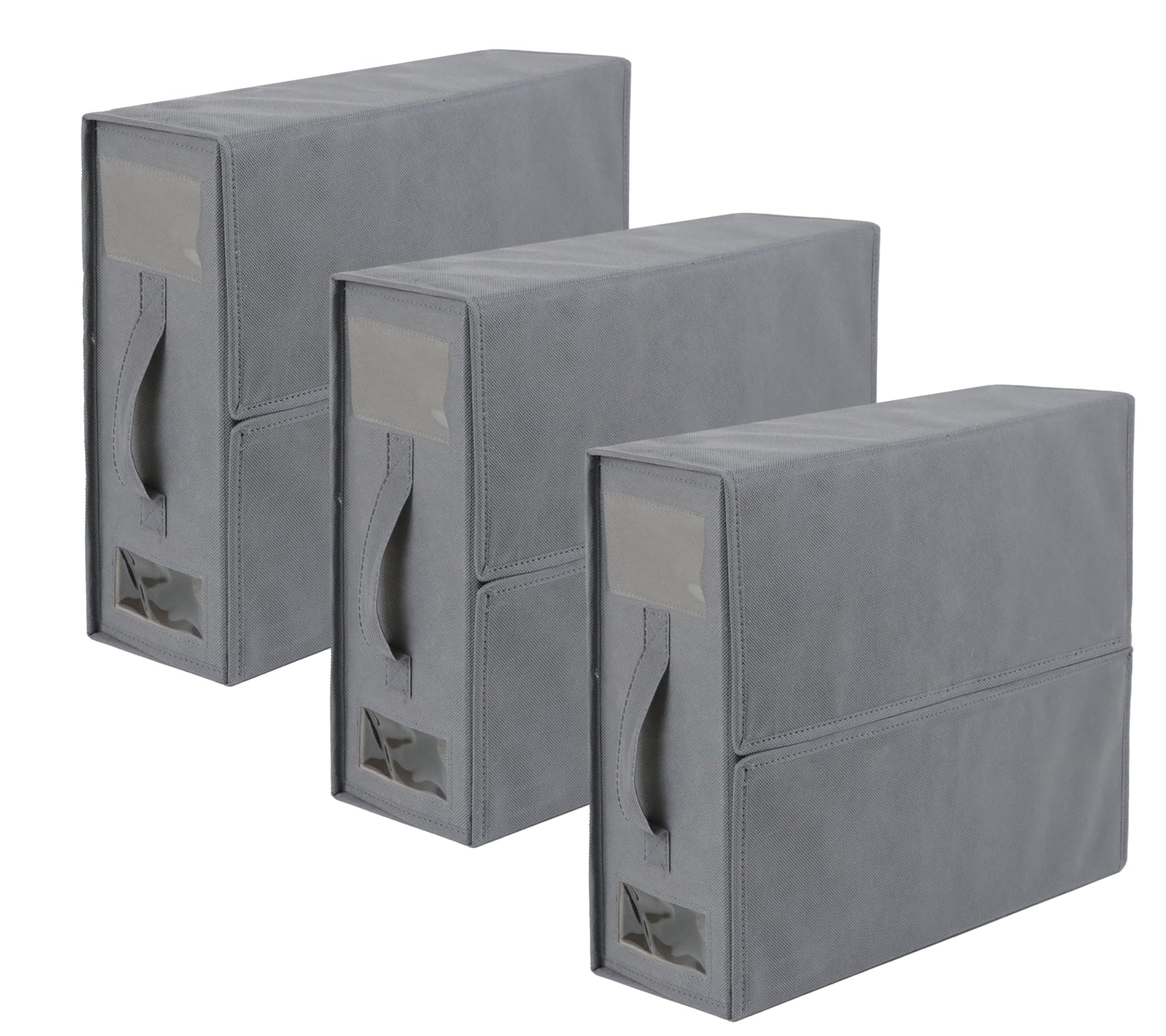 3-Pack Foldable Fabric Bed Sheet Organizers with Zipper - Queen/King Size Storage Box for Bedding Sets, Duvet Covers & Pillowcases | Perfect for Linen Closet Organization & Space Saving in Bedrooms