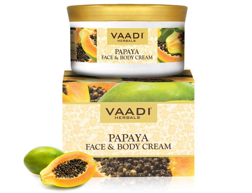Vaadi Herbals Papaya Face and Body Cream - 150g | Natural Moisturizer for Dry Skin | Perfect for Daily Hydration & Night Care