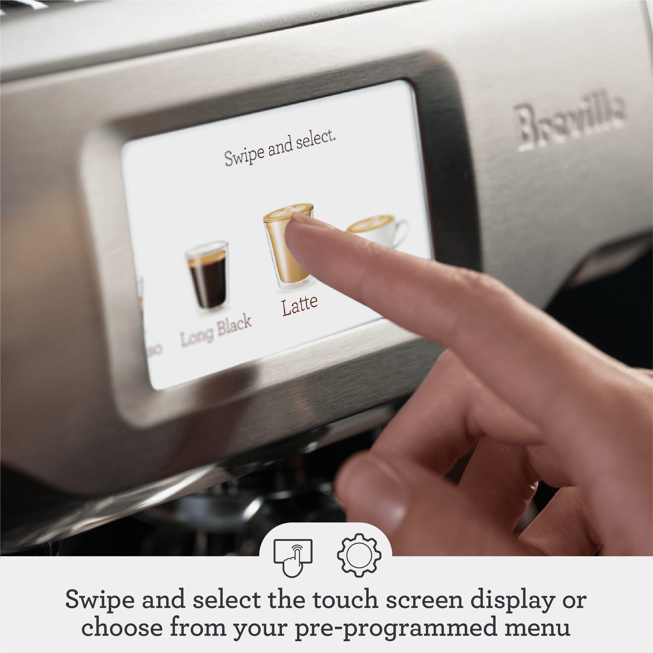 Breville BES880BSS Barista Touch Espresso Machine with Built-in Grinder & Auto Milk Frother - 15 Bar Pressure, Touchscreen Control, Fast Heat Up - Perfect for Home Baristas Making Lattes, Cappuccinos & Espresso Drinks - Brushed Stainless Steel Coffee Maker for Kitchen Countertops & Coffee Stations