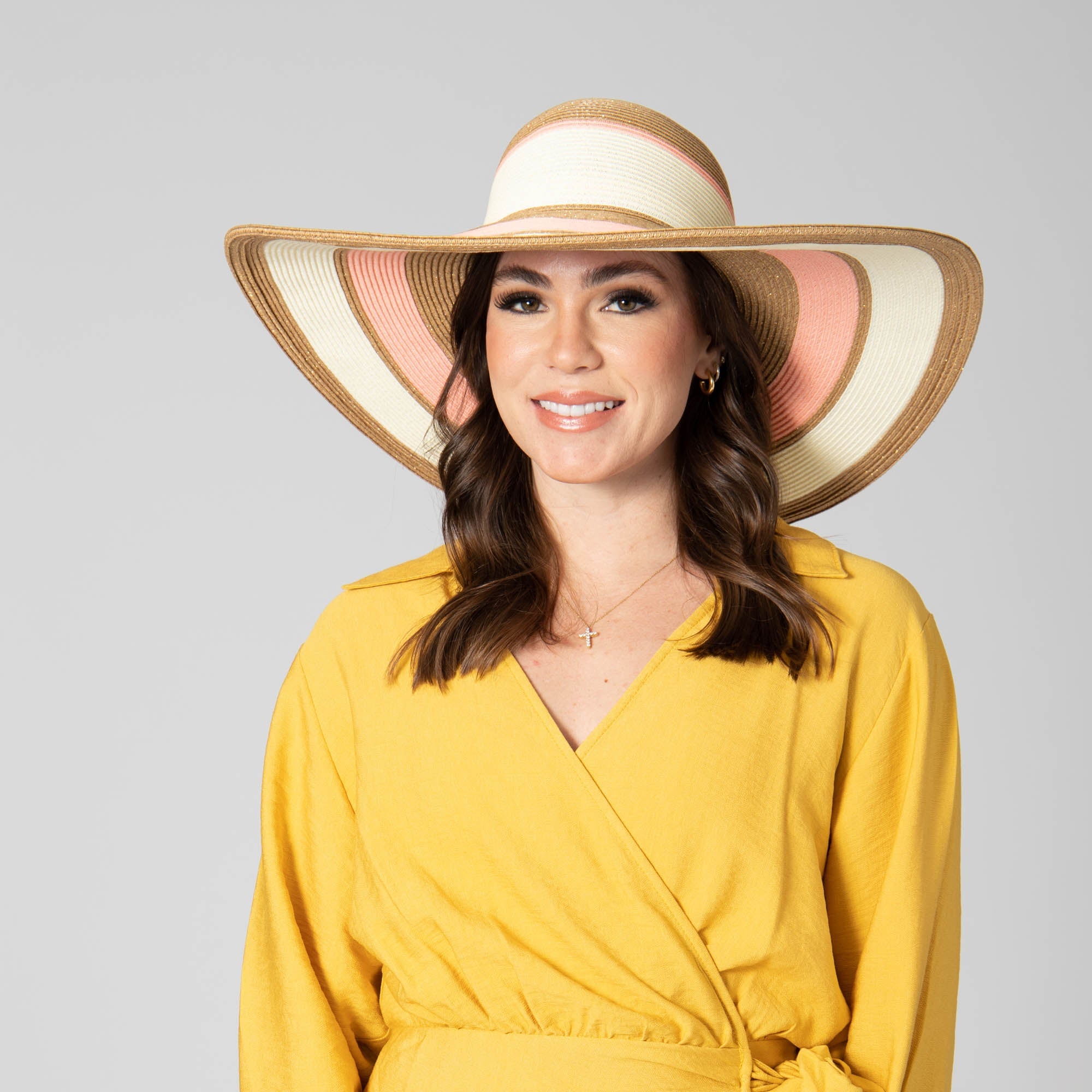 Las Palmas Floppy Ultrabraid Striped Sun Hat for Women - UPF 50+ Beach Hat for Summer, Outdoor Activities & Vacation Essentials