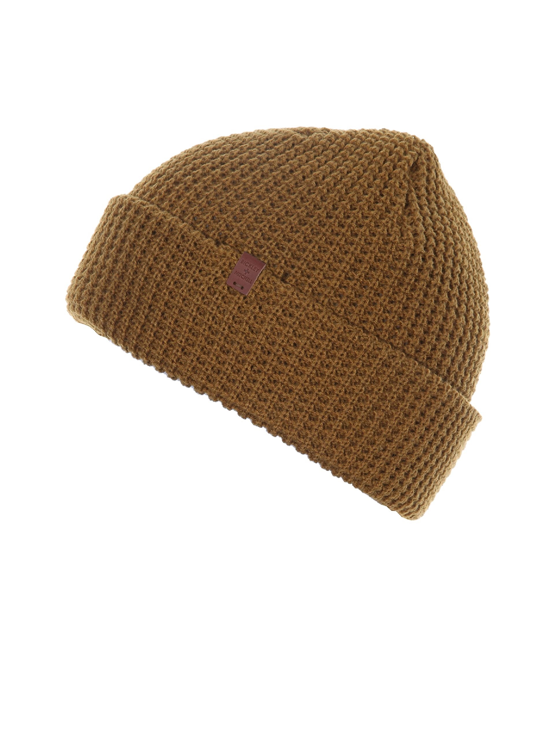 Bickley & Mitchell Thermal Thick Waffle Knit Beanie Hat for Men & Women - Soft Camel Color Winter Hat for Cold Weather, Outdoor Activities & Casual Style