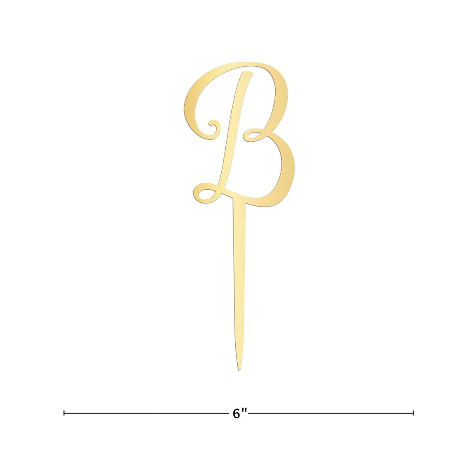 Gold Glitter Letter B Cake Topper - Personalized Acrylic Birthday & Wedding Cake Decoration - Rustic Party Supplies for Birthdays, Weddings & Special Celebrations