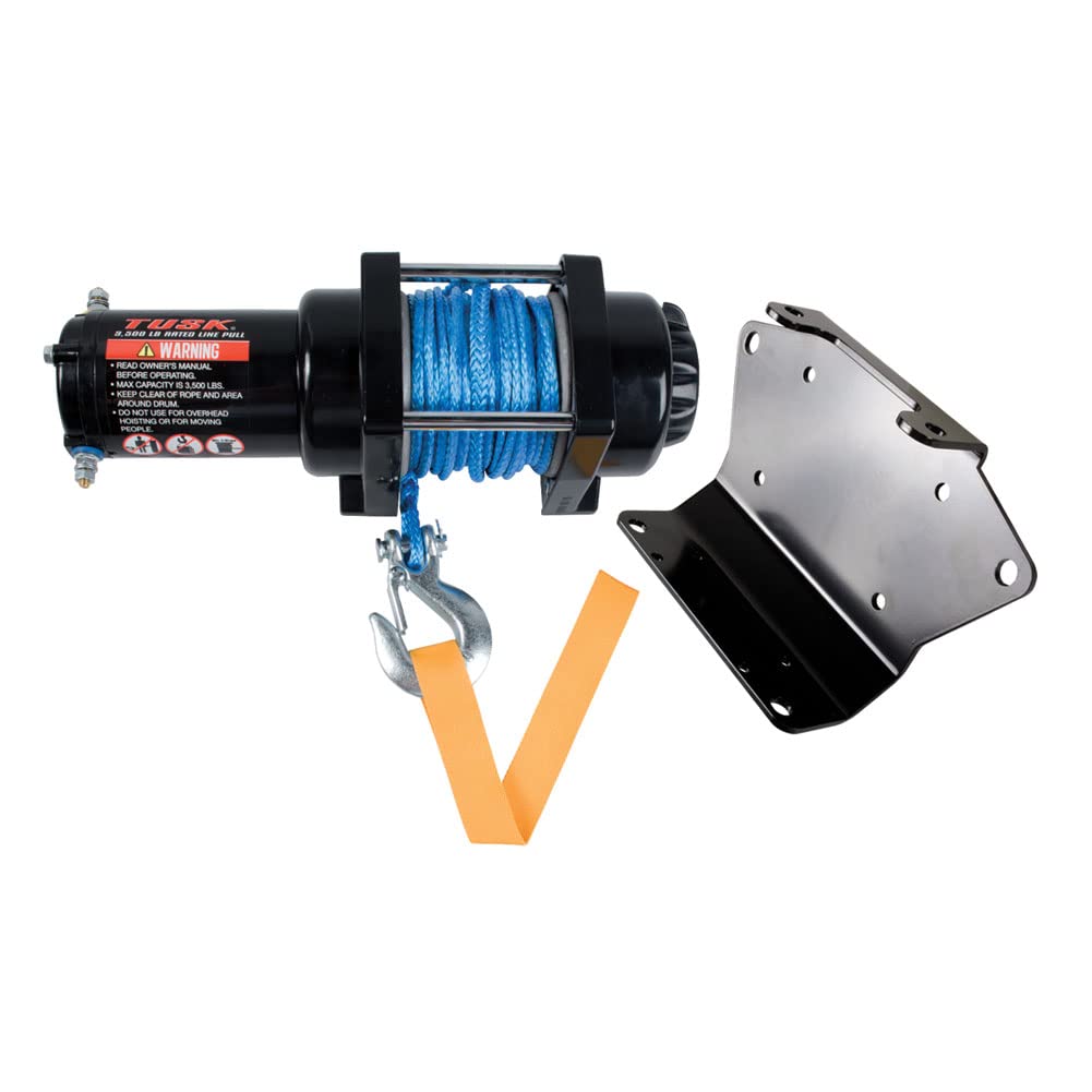 Tusk 3500 lb Winch with Synthetic Rope & Mount Plate for Polaris Sportsman 1000 XP Touring 2015-2021 | Off-Road Recovery, ATV Accessories, UTV Winch Kit for Mudding & Trail Riding
