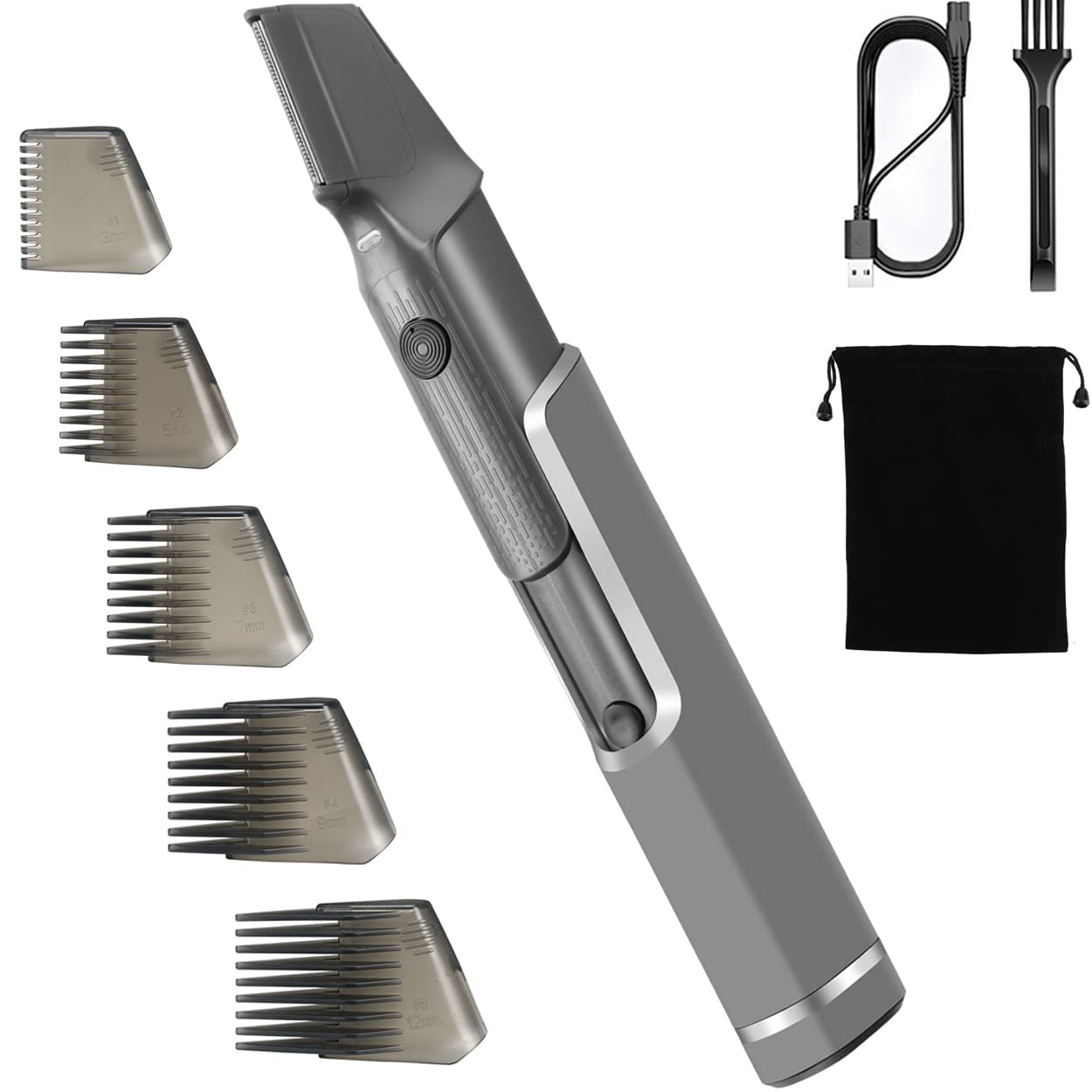 Men's Body Hair Trimmer - Electric Shaver for Neck, Back, Facial & Beard Grooming | Long Handle Hair Cutting Comb | Self Haircut Kit for Men | Perfect for Home Use, Travel & Personal Grooming