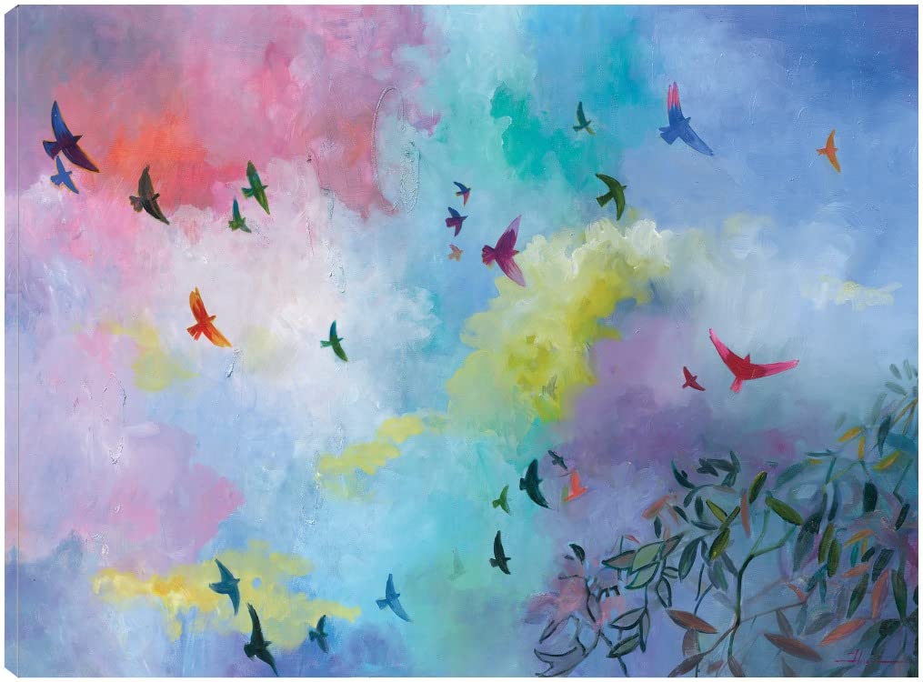 Sky Is the Limit Fine Art Canvas Wall Decor by Julia Hacker - 32x24 Inch Ready to Hang Painting for Living Room, Bedroom, Office & More - Perfect for Home Decor, Gifts & Interior Design Inspiration
