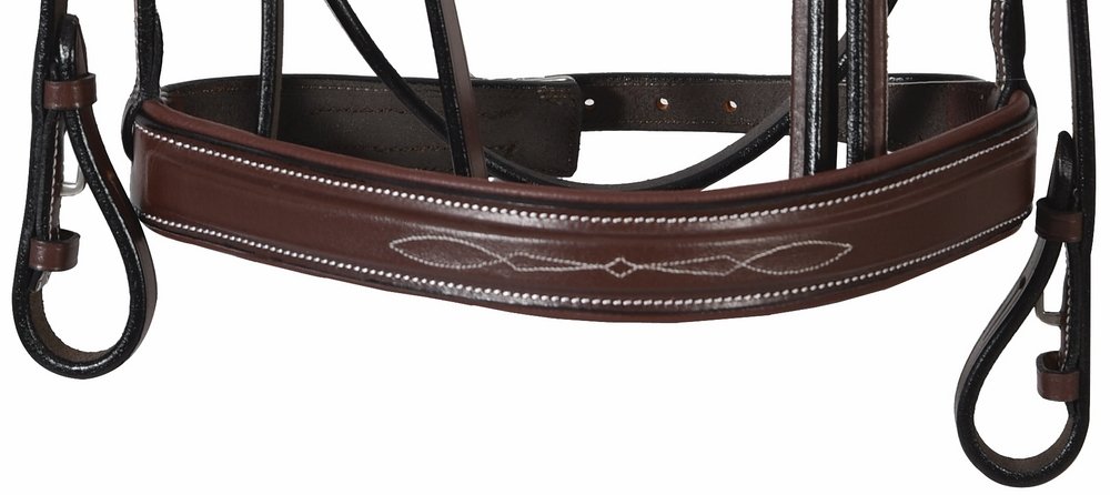Henri de Rivel Mono Crown Bridle with Padded Wide Noseband - Premium Equestrian Horse Riding Equipment for Dressage & Jumping | Comfortable Fit for Training & Competition
