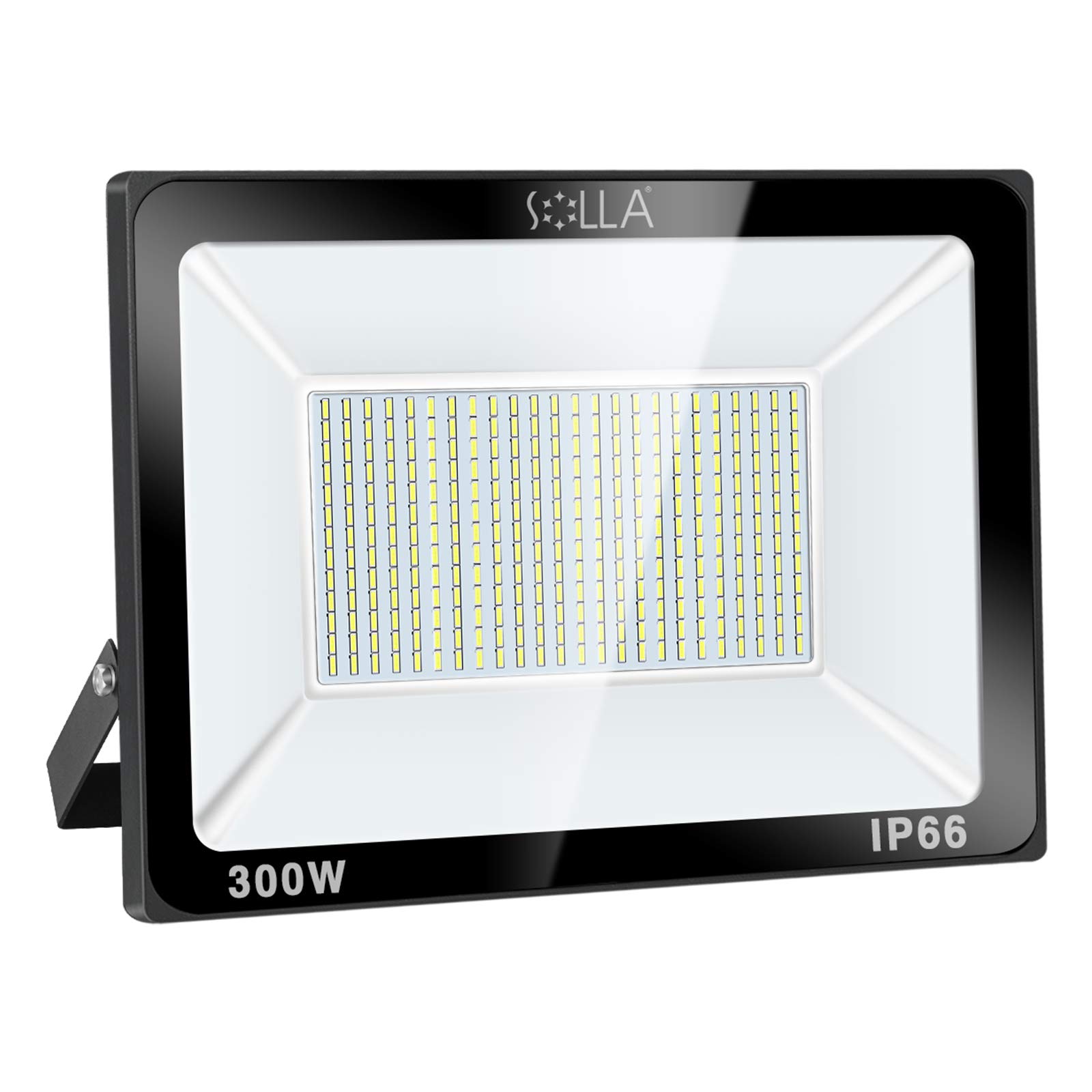 SOLLA 300W LED Flood Light - IP66 Waterproof, 24000 Lumens Super Bright (1600W Equivalent) - 6000K Daylight White Outdoor Security & Landscape Lighting for Parking Lots, Stadiums, Warehouses & Backyards