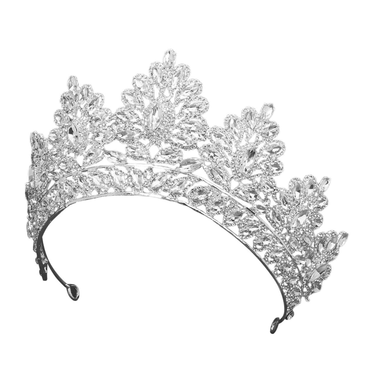 5pcs Exaggerated Half Round Rhinestone Crown Hair Hoop - Elegant Wedding Hair Accessories for Women, Bridal Jewelry, Princess Headband, Royal Tiara - Perfect for Weddings, Prom, Pageants & Special Occasions
