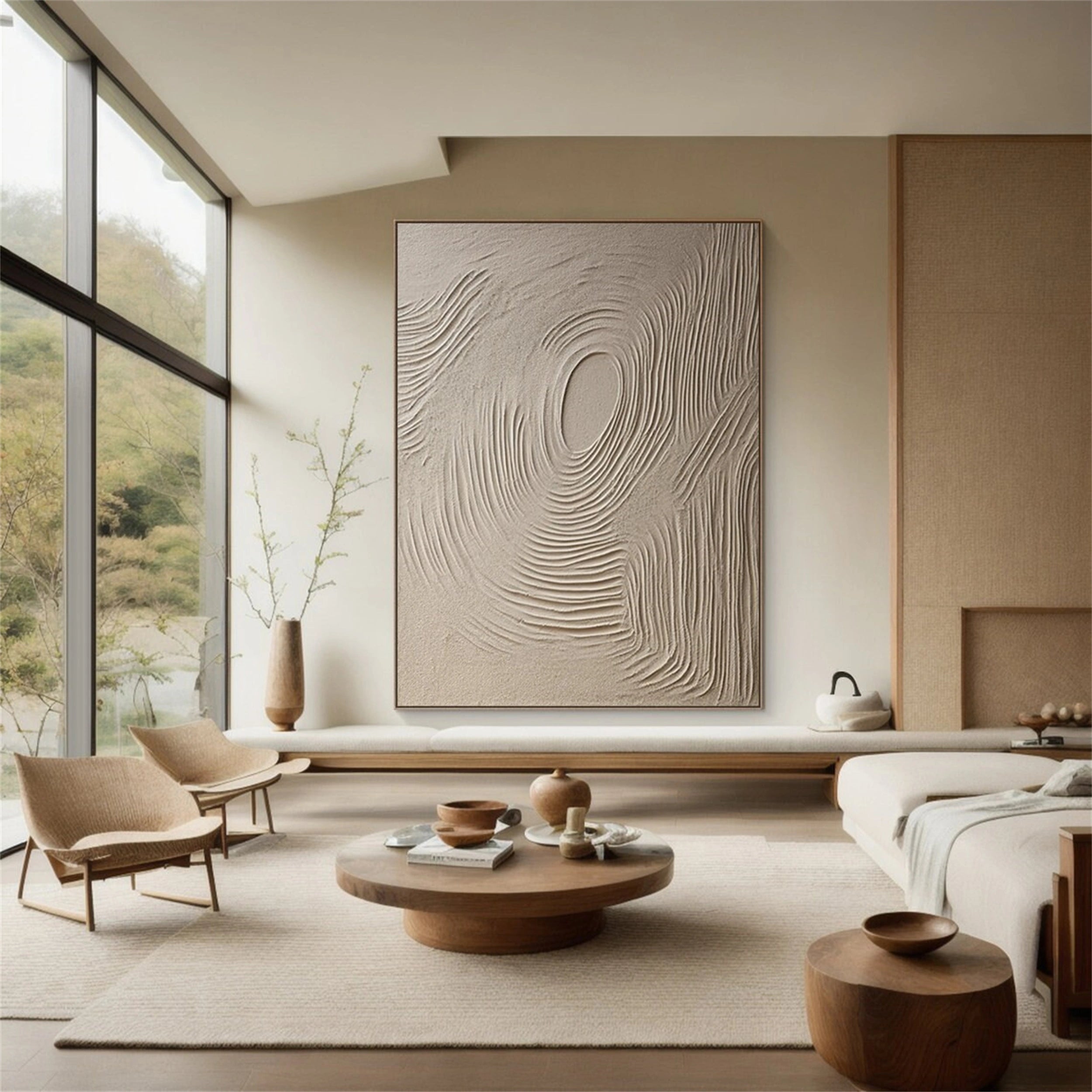 Beige & Brown Abstract Wall Art Print #BB072 - Modern Home Decor for Living Room, Bedroom & Office