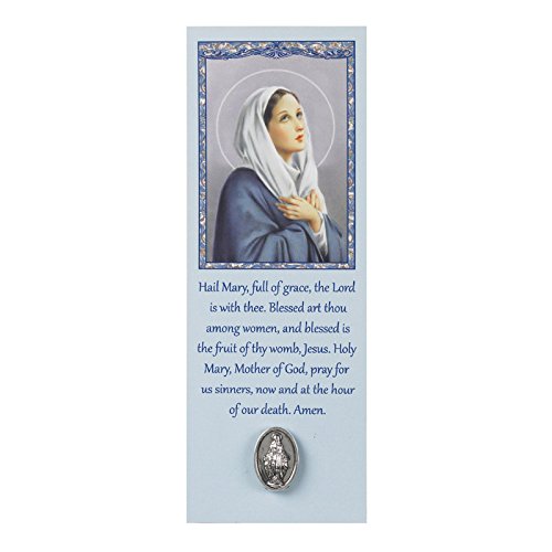 Our Lady of Grace Lapel Pin with Bookmark - 2.25 x 6 Inch Religious Jewelry - Perfect for Catholic Gifts, Prayer Time & Bible Study Accessories