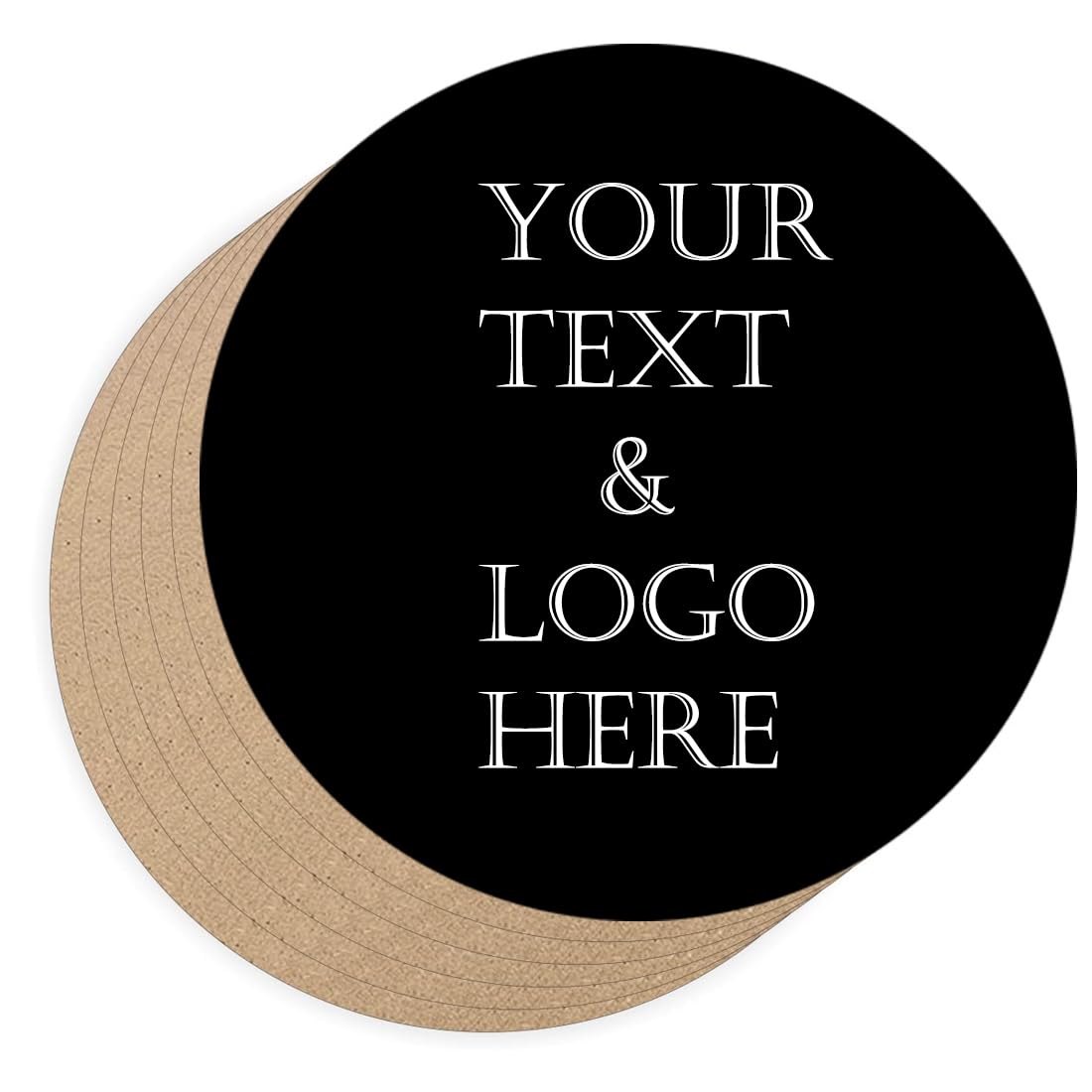Customizable MDF Tea Coaster Set - 6 Pack for Office & Home Decor