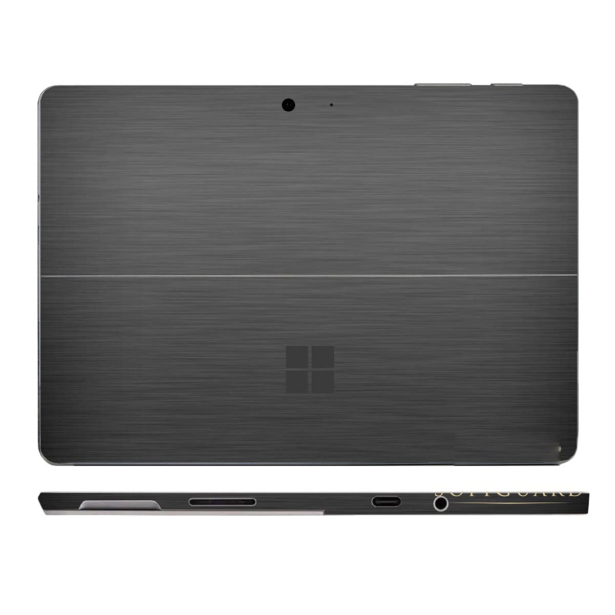 SopiGuard Precision Edge-to-Edge Vinyl Skin Sticker for Microsoft Surface Go 2 - Top Panel & 3 Sides Protection (3M Brushed Gunmetal Gray) | Perfect for Work, Travel & School Use