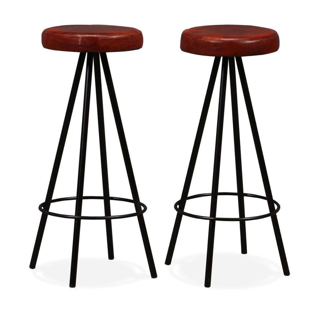 Modern Bar Stools Set of 2 - Counter Height Leather Barstools for Kitchen, Dining & Patio - Indoor/Outdoor Use - Fast Shipping | Perfect for Home Bars, Breakfast Nooks & Outdoor Entertaining