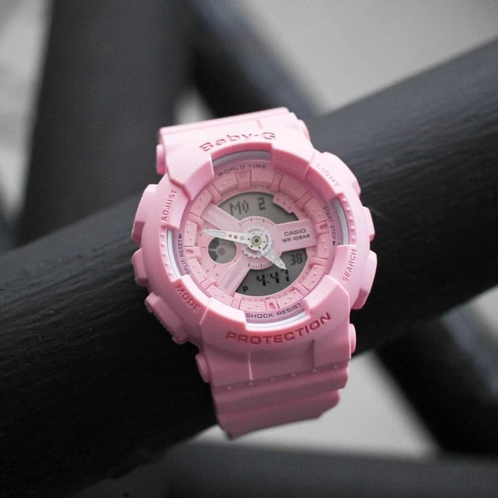 Casio Baby-G BA-110-4A1DR Analog Digital Women's Watch with Pink Resin Strap - Sporty & Stylish for Everyday Wear, Gym, and Outdoor Activities