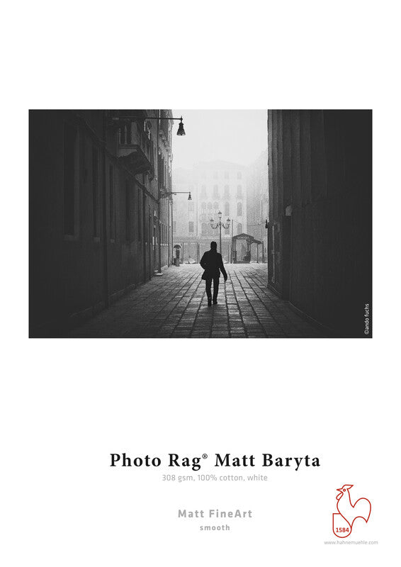 Hahnemuhle Photo Rag Matt Baryta Premium Fine Art Paper - 11x17 Inches, 25 Sheets for Photography, Printing & Framing - Perfect for Artists, Photographers & Home Decor