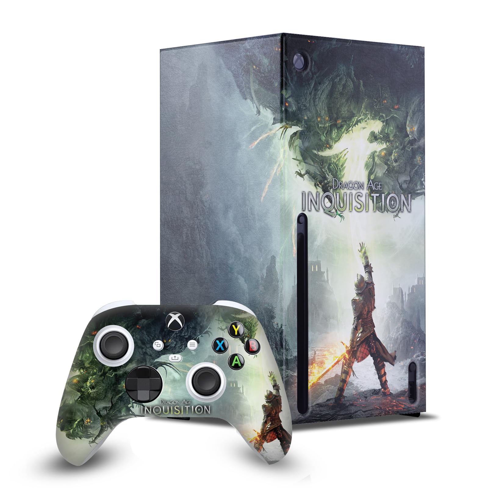 Official EA Bioware Dragon Age Inquisition Art Key 2014 Console Gaming Wrap & Leather Controller Skin - Compatible with Xbox Series X - Perfect for Gaming Enthusiasts & Collectors