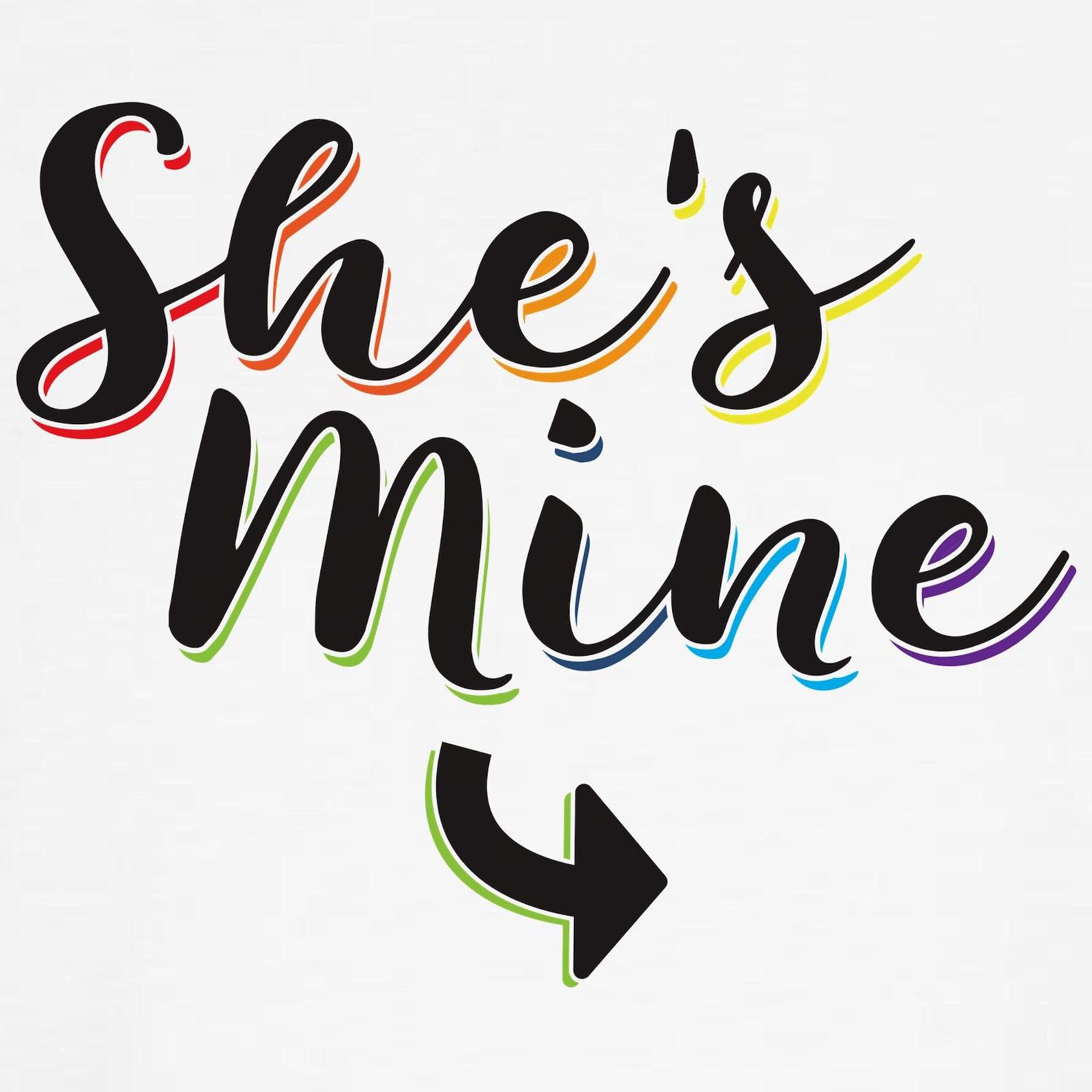Gay Pride Maternity T-Shirt for Women - She's Mine Ruched Side Pregnancy Tee - Perfect for Pride Parades, Baby Showers & LGBTQ+ Celebrations