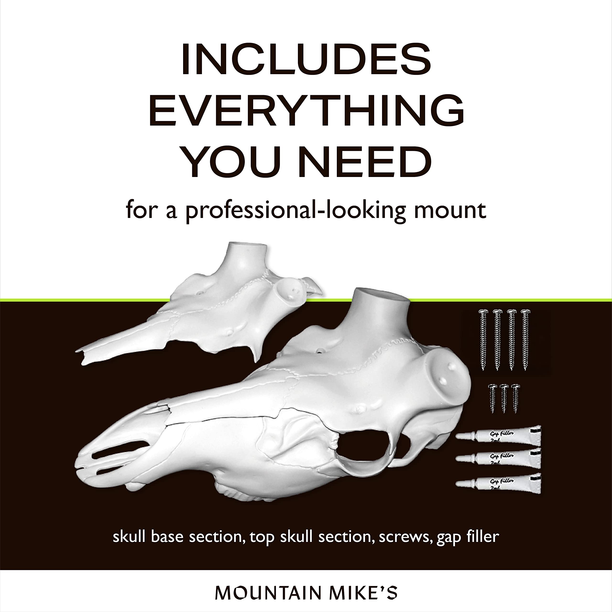 Elk Skull Mounting Kit - Realistic Antler Display for Taxidermy & Hunting Decor - Perfect for Cabin, Lodge, and Man Cave Wall Decor