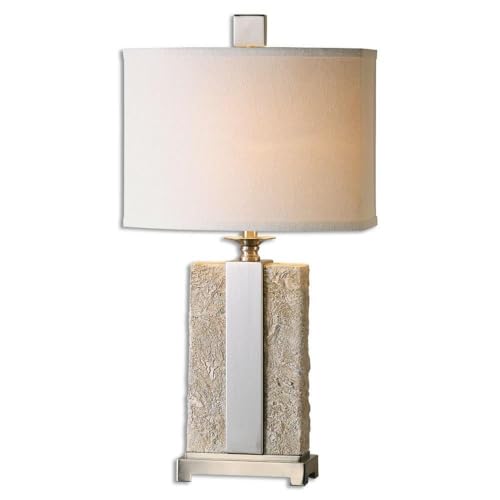 Uttermost Bonea - Modern 1-Light Table Lamp with Fabric Shade, Bedside & Living Room Lighting, Perfect for Nightstands, Desks, and Home Office Decor