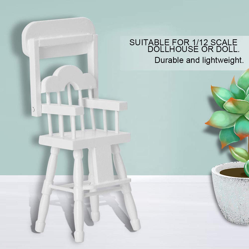 1/12 Scale Doll High Chair - Miniature Dining Chair for Reborn Girl Dolls Accessories | Perfect for Dollhouse, Playroom & Collectible Displays