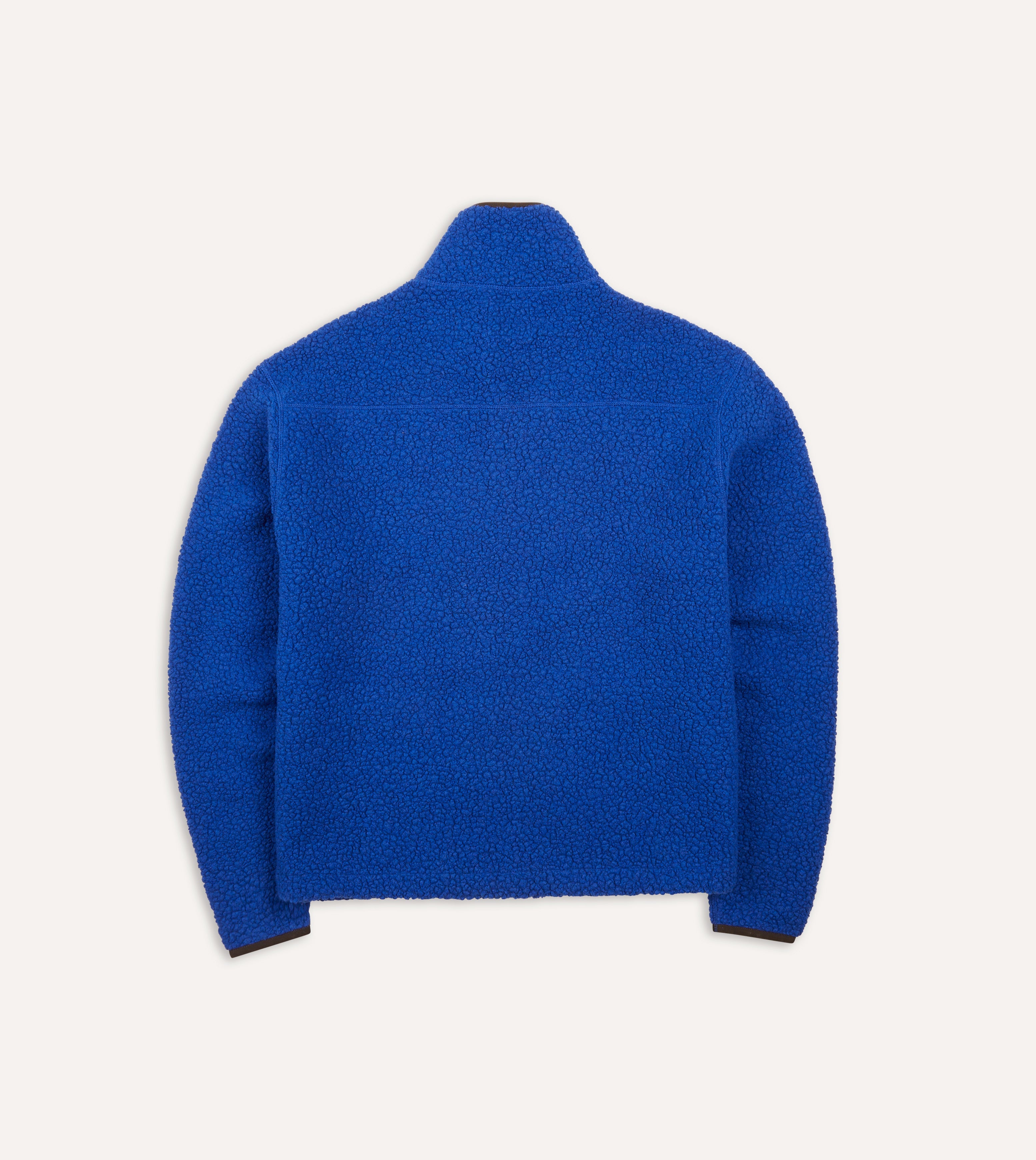 Blue Boucle Wool Zip Fleece Jacket for Women - Cozy Winter Outerwear with Pockets | Perfect for Casual Outings, Travel & Outdoor Activities