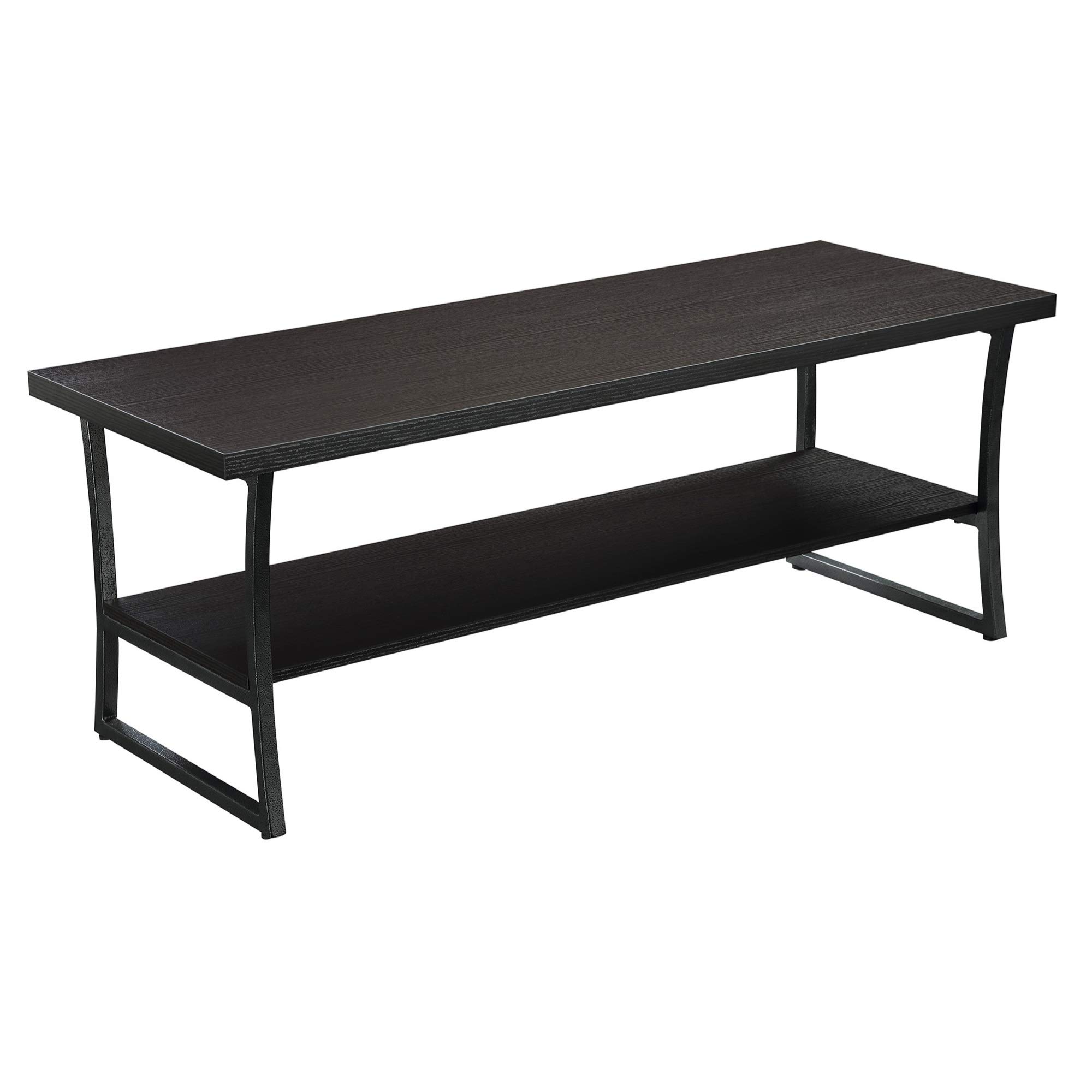 Convenience Concepts X-Calibur Coffee Table - Espresso & Slate Gray Frame - Modern Living Room Center Table for Home Decor & Entertainment