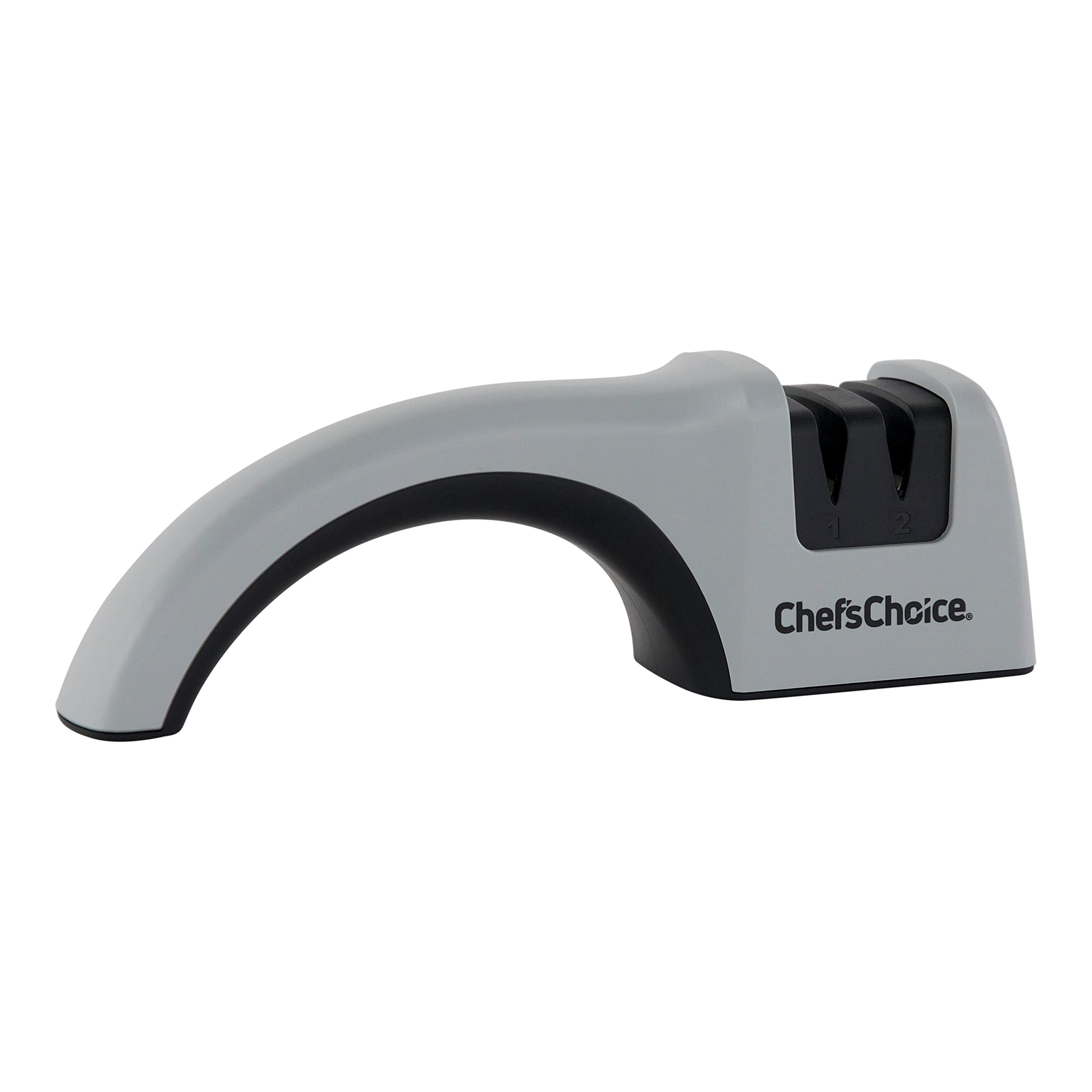 Chef’sChoice Professional 2-Stage Manual Knife Sharpener – Diamond Abrasives for 20° Straight-Edge Kitchen, Hunting, Fillet & Pocket Knives – Precise Angle Control, Compact Design (Gray) – Perfect for Home Chefs, Outdoor Enthusiasts & Camping