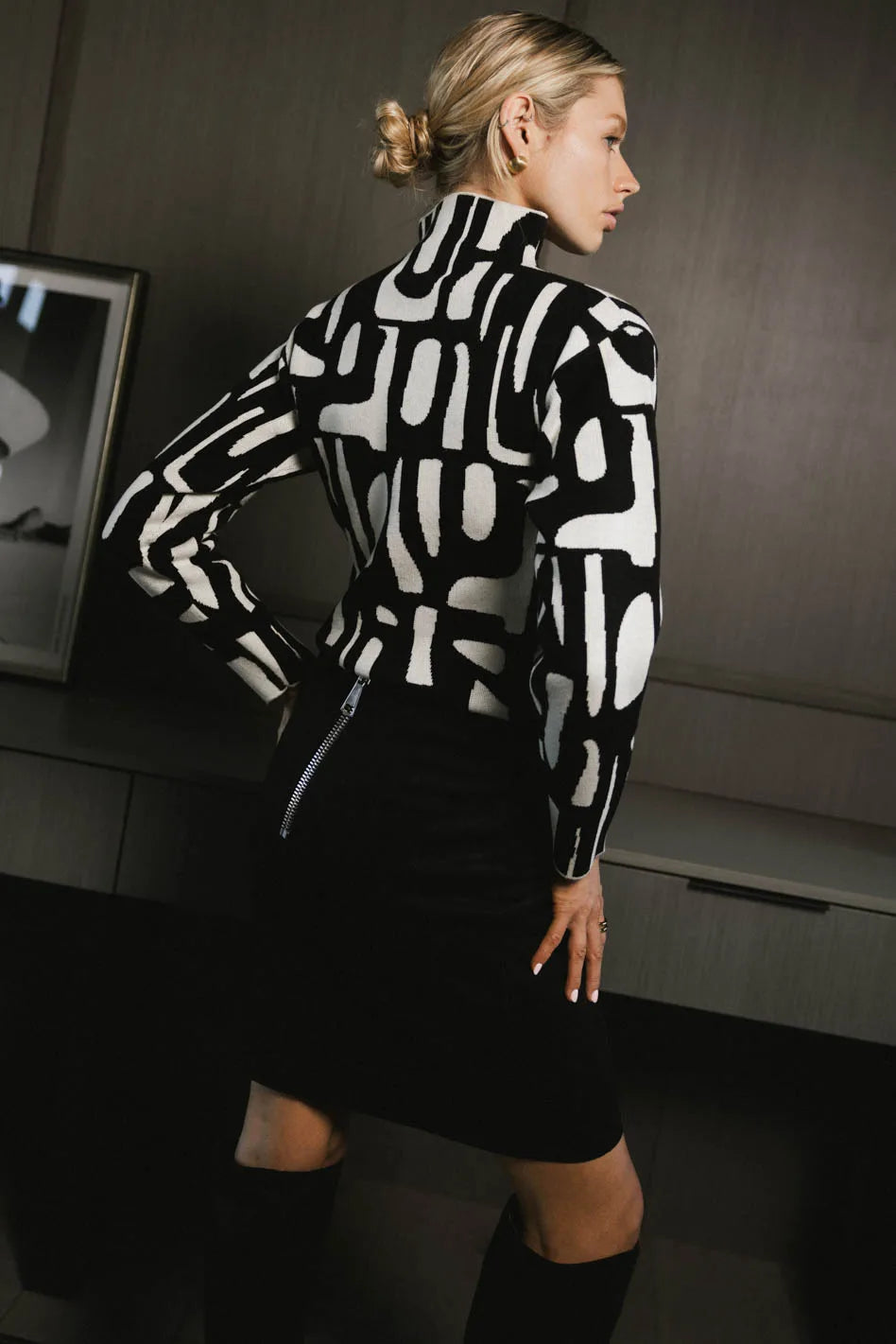 Fér Böhme Abstract Knit Sweater for Women | Cozy Winter Pullover | Final Sale | Perfect for Casual Outings & Holiday Gatherings
