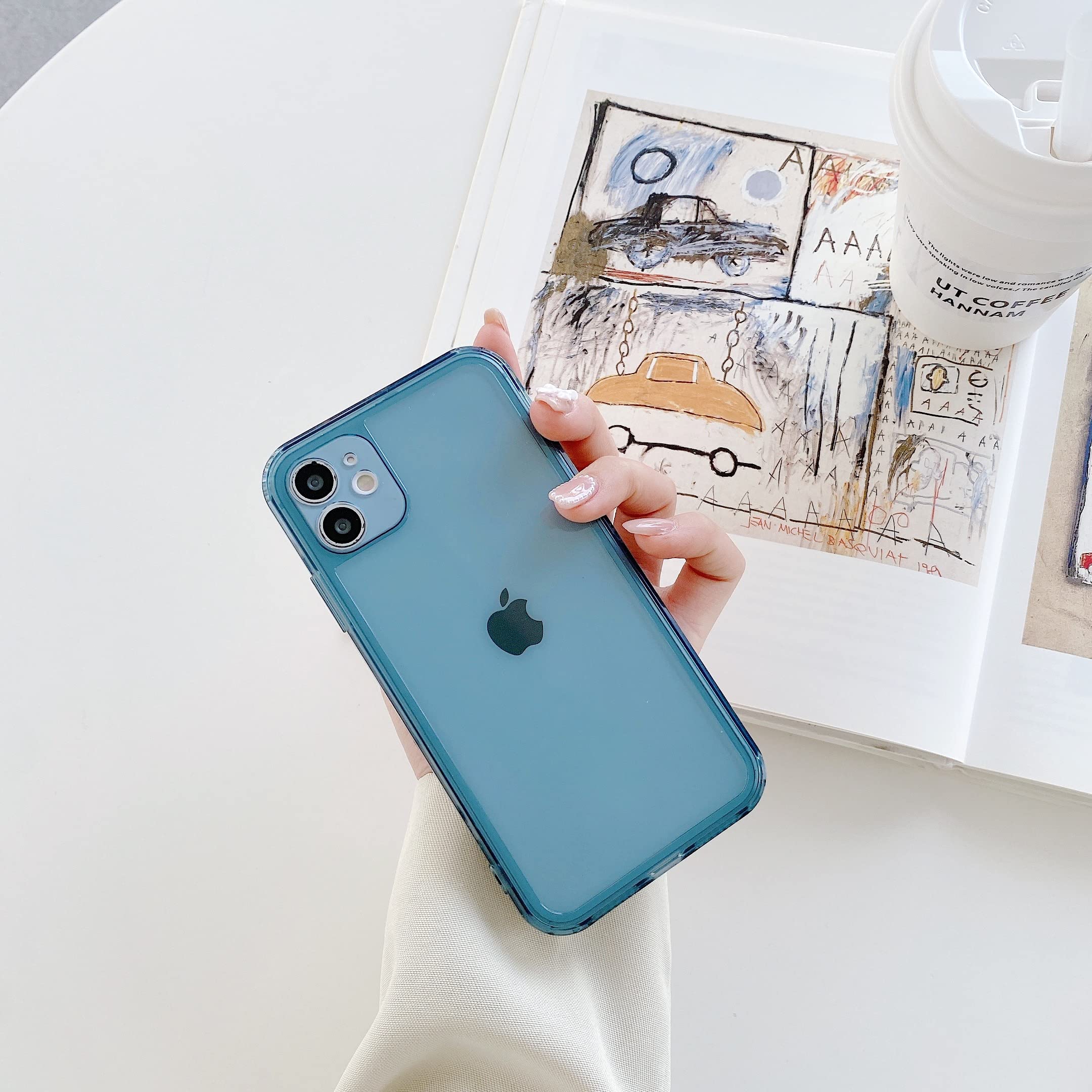 ZTOFERA Clear Soft Silicone Shockproof Case for iPhone 12 (Not iPhone 12 Pro) - Retro Blue Transparent Protective Bumper Cover | Perfect for Everyday Use, Work & Outdoor Activities