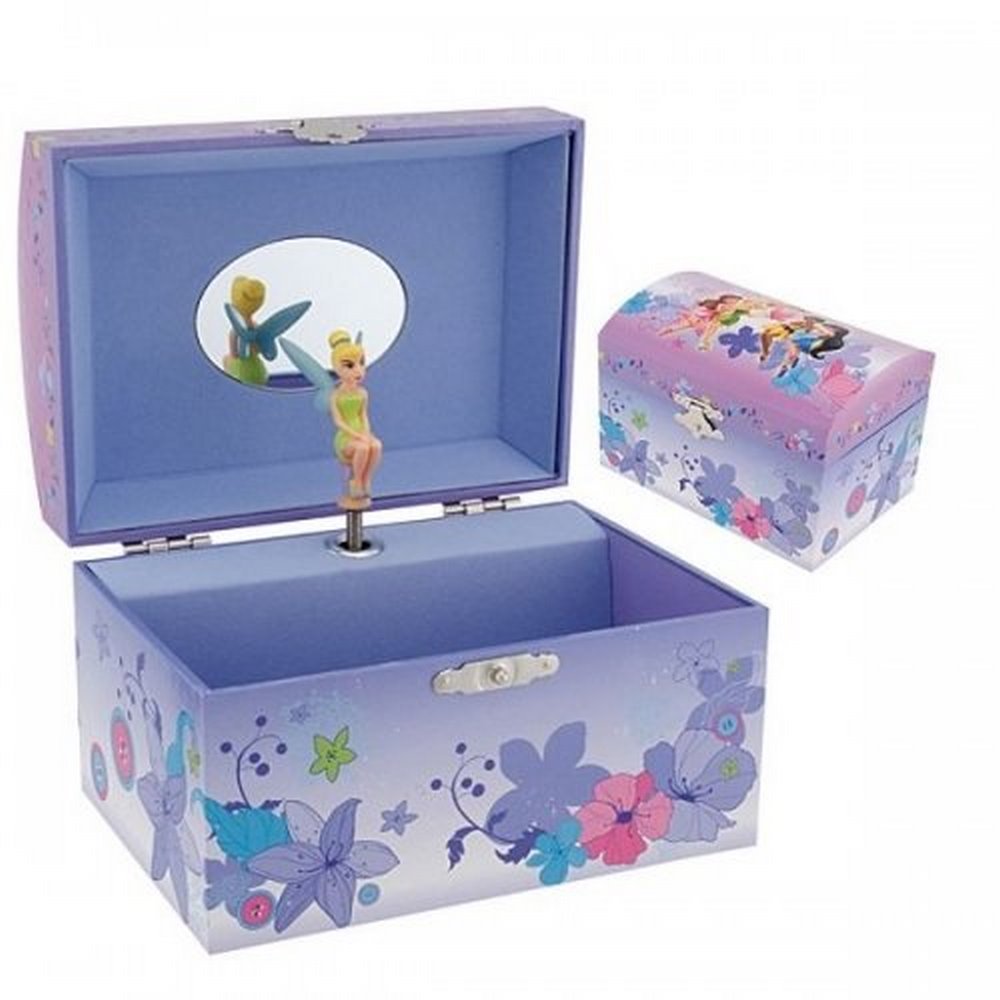 Disney Fairies Trinket Box - Purple Jewelry Storage Box for Necklaces & Rings | Perfect for Girls' Room Decor, Gift Giving & Keepsake Organization