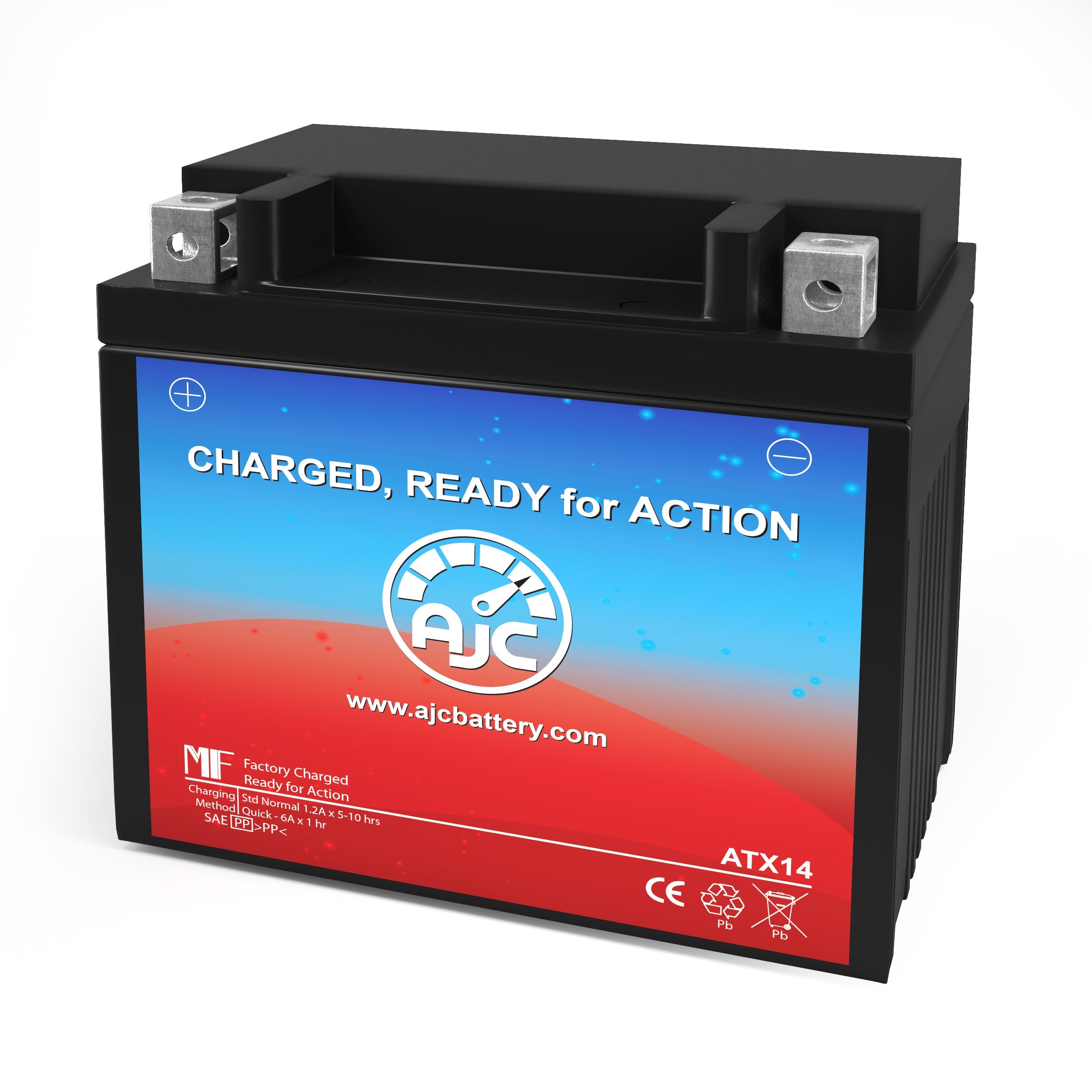 AJC 14 BS Powersports Battery Replacement - High Performance ATV/UTV/Motorcycle Battery for AJC Compatible Models - Perfect for Off-Road Adventures & Powersports Vehicles