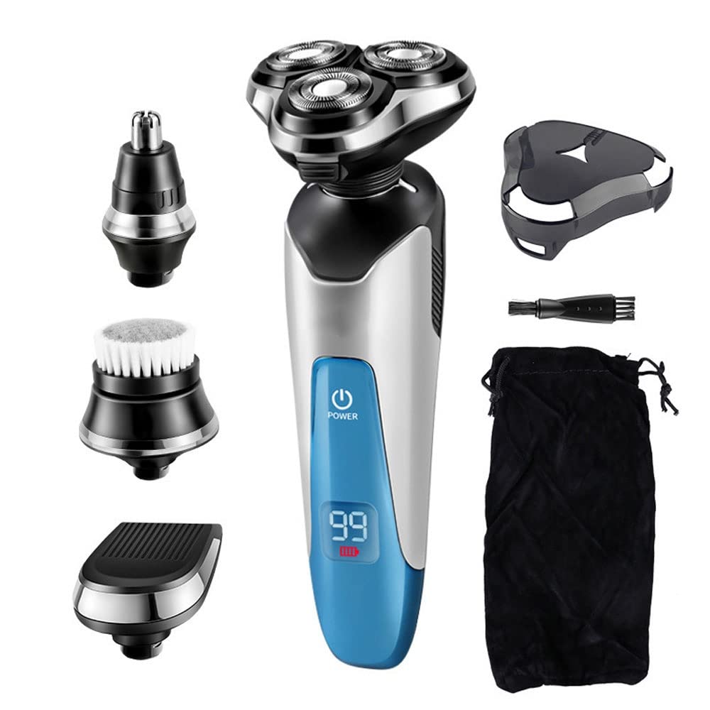Premium Electric Razor for Men - 4-in-1 Rechargeable Rotary Shaver with Beard, Nose & Mustache Trimmer | USB Charging | Perfect for Travel, Daily Grooming & Gift Giving
