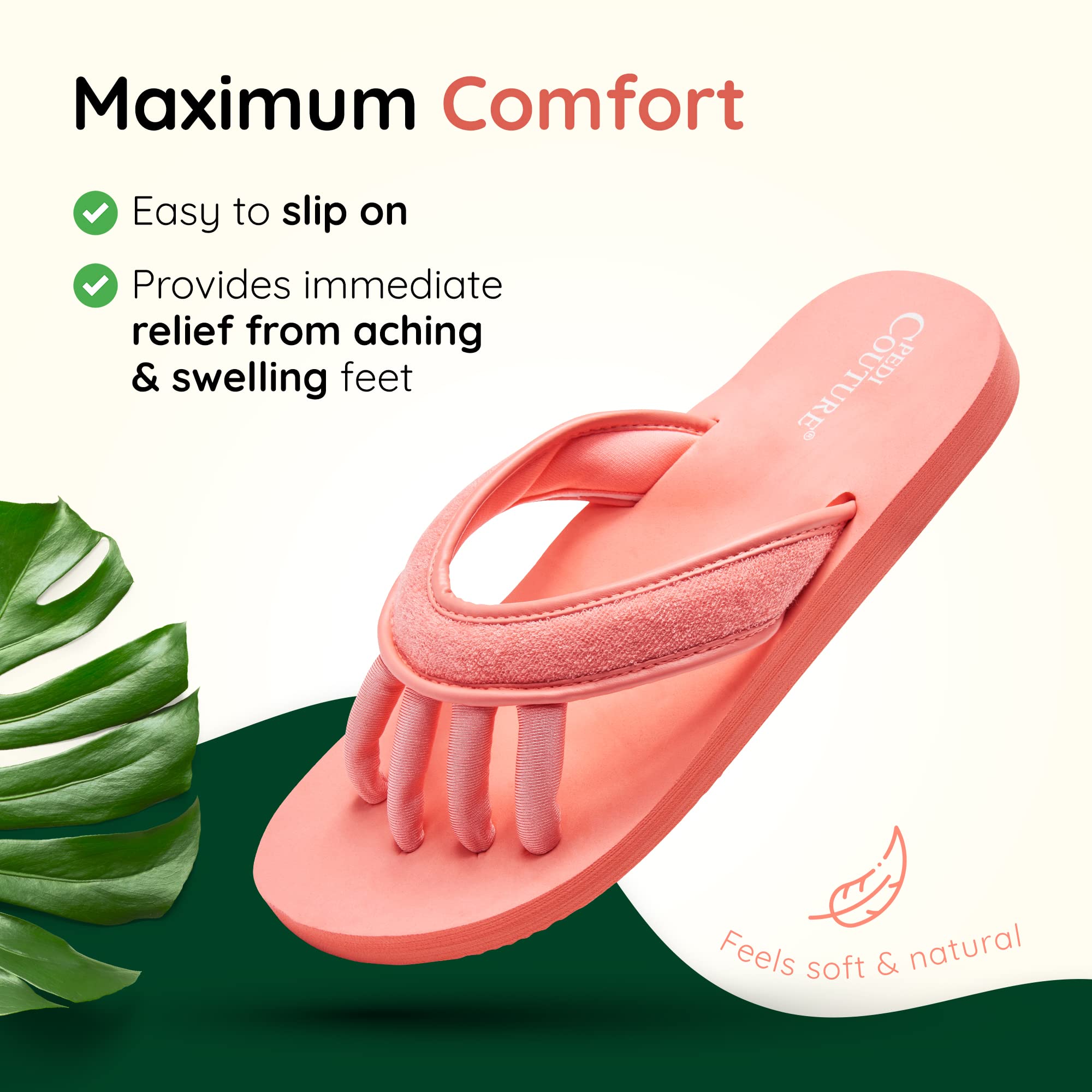 Women's Pedicure Sandals with Built-In Toe Separators - Comfortable Spa Style Flip Flops for Home, Salon, Yoga & Gym | Perfect for Manicures, Pedicures & Relaxation