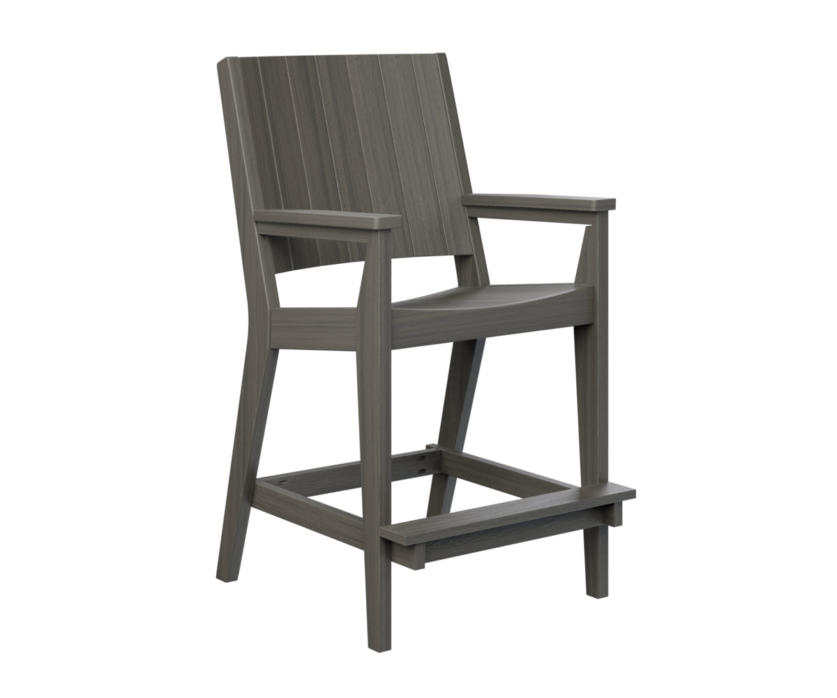 Berlin Gardens Mayhew Chat Bar Chair - Rustic Wooden Bar Stool for Kitchen Island, Pub & Outdoor Patio - Comfortable Counter Height Seating for Home & Commercial Use