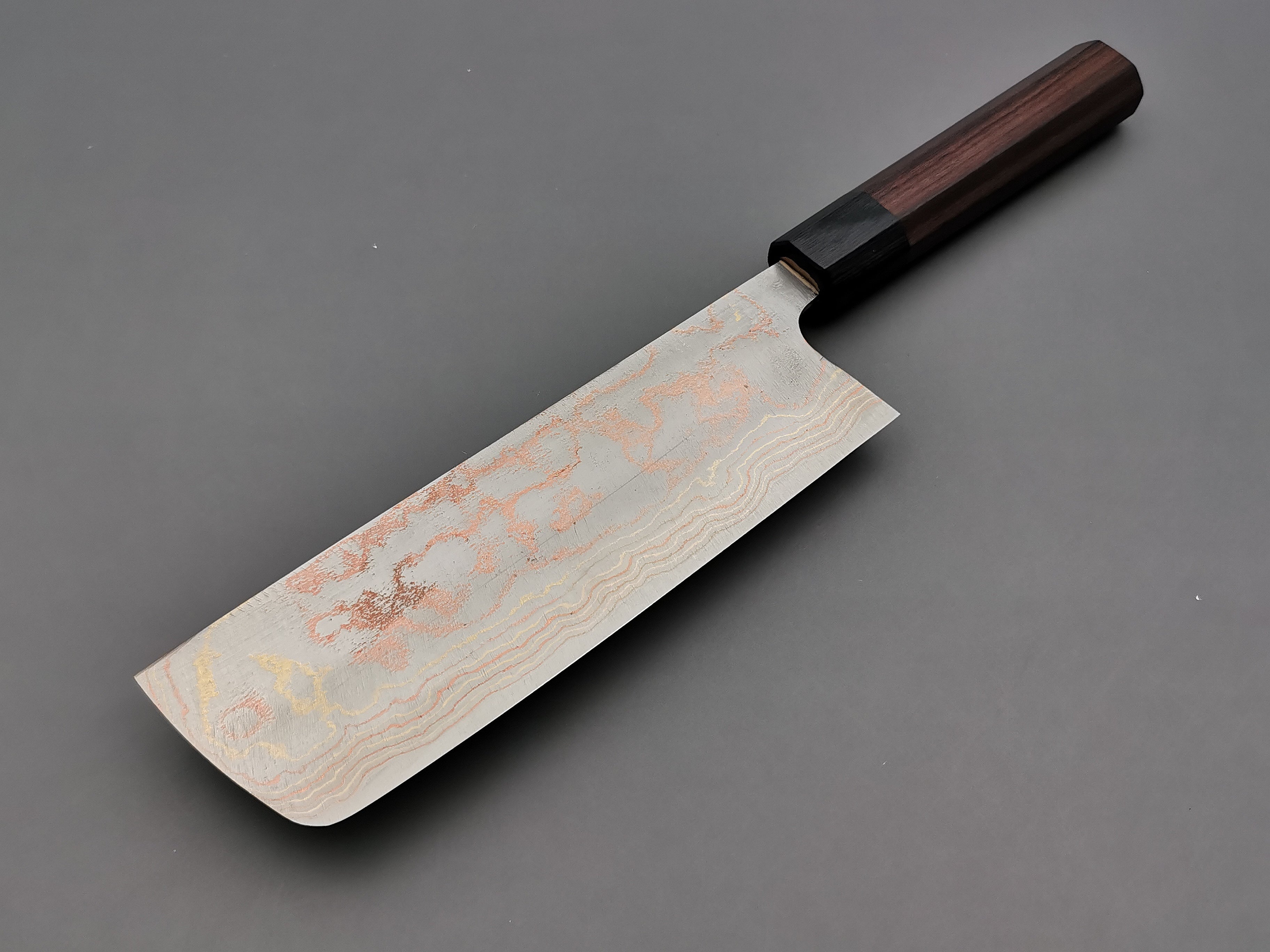 Takeshi Saji Rainbow Damascus Nakiri Knife - Japanese Chef Knife for Vegetables & Sushi - Perfect for Home Cooking & Professional Kitchens