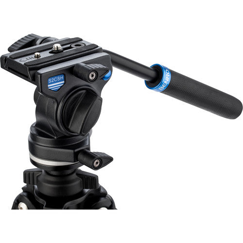 Benro SLIM Aluminum Video Tripod Kit - Lightweight & Portable Tripod for DSLR, Camcorder, Mirrorless Cameras - Perfect for Travel, Vlogging, and Outdoor Photography
