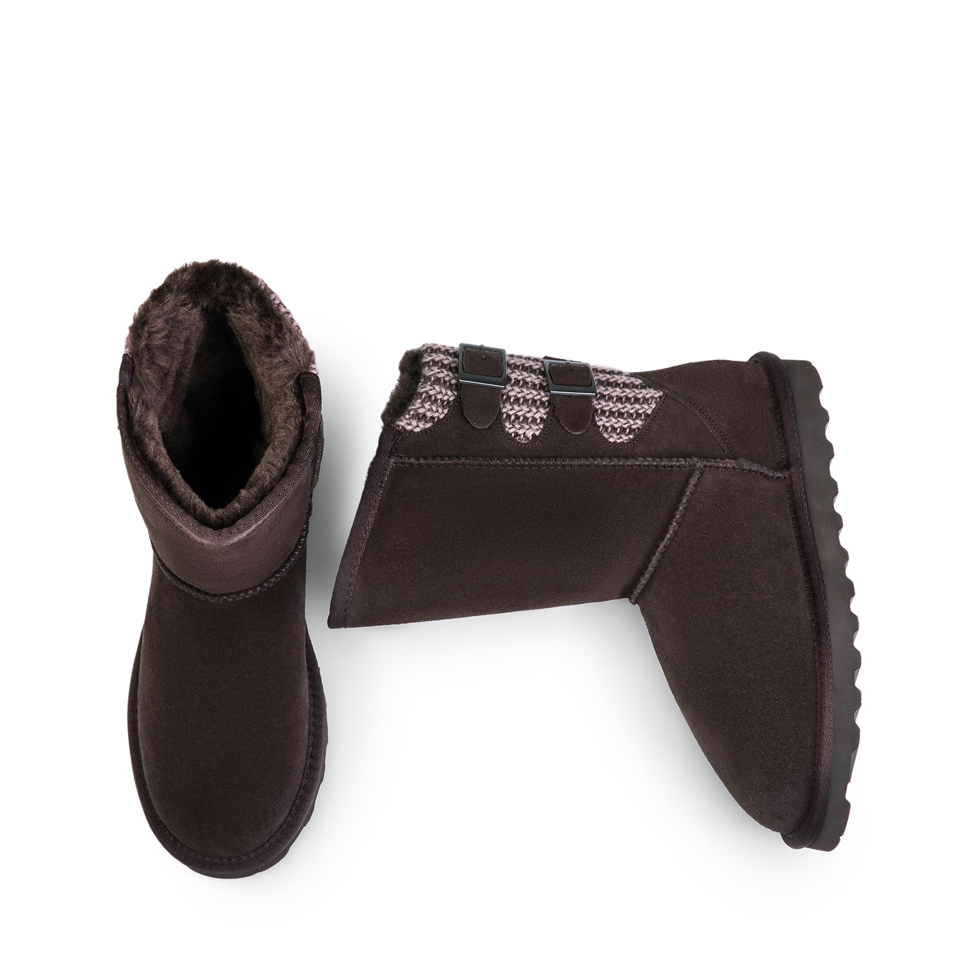 DREAM PAIRS Women's Mid Calf Winter Snow Boots - Fashion Fuzzy Lined Waterproof Booties with Buckle for Cold Weather | Perfect for Snow Days, Hiking & Casual Winter Outfits