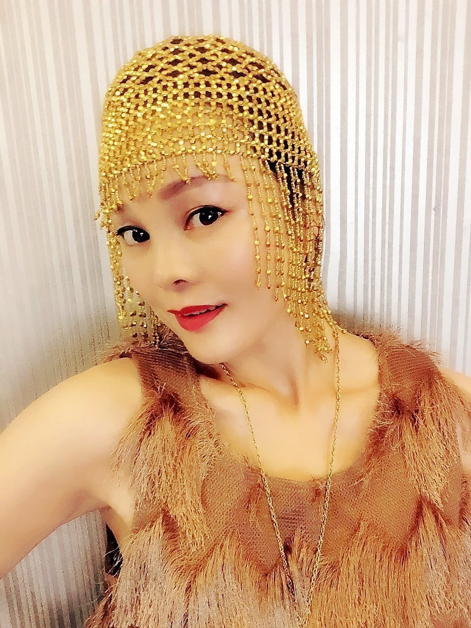 Golden Tassel Beaded Hat for Women - Elegant Wedding Hair Accessories & Fashion Show Cap - Perfect for Bridal, Party, and Special Occasions