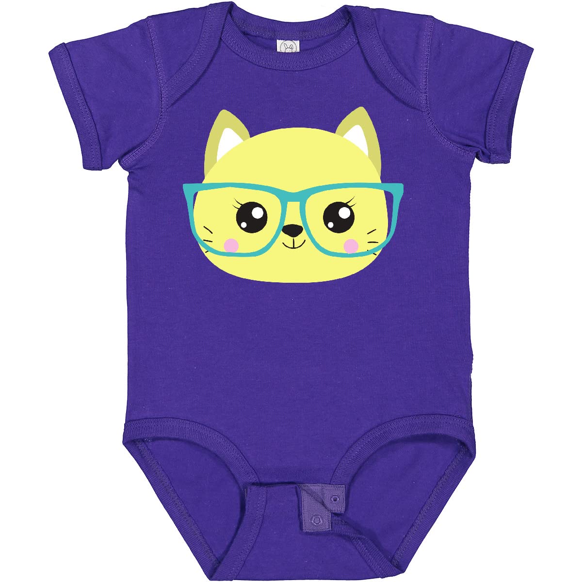 Hipster Cat with Glasses - Cute Kitten Baby Bodysuit for Playtime & Photos