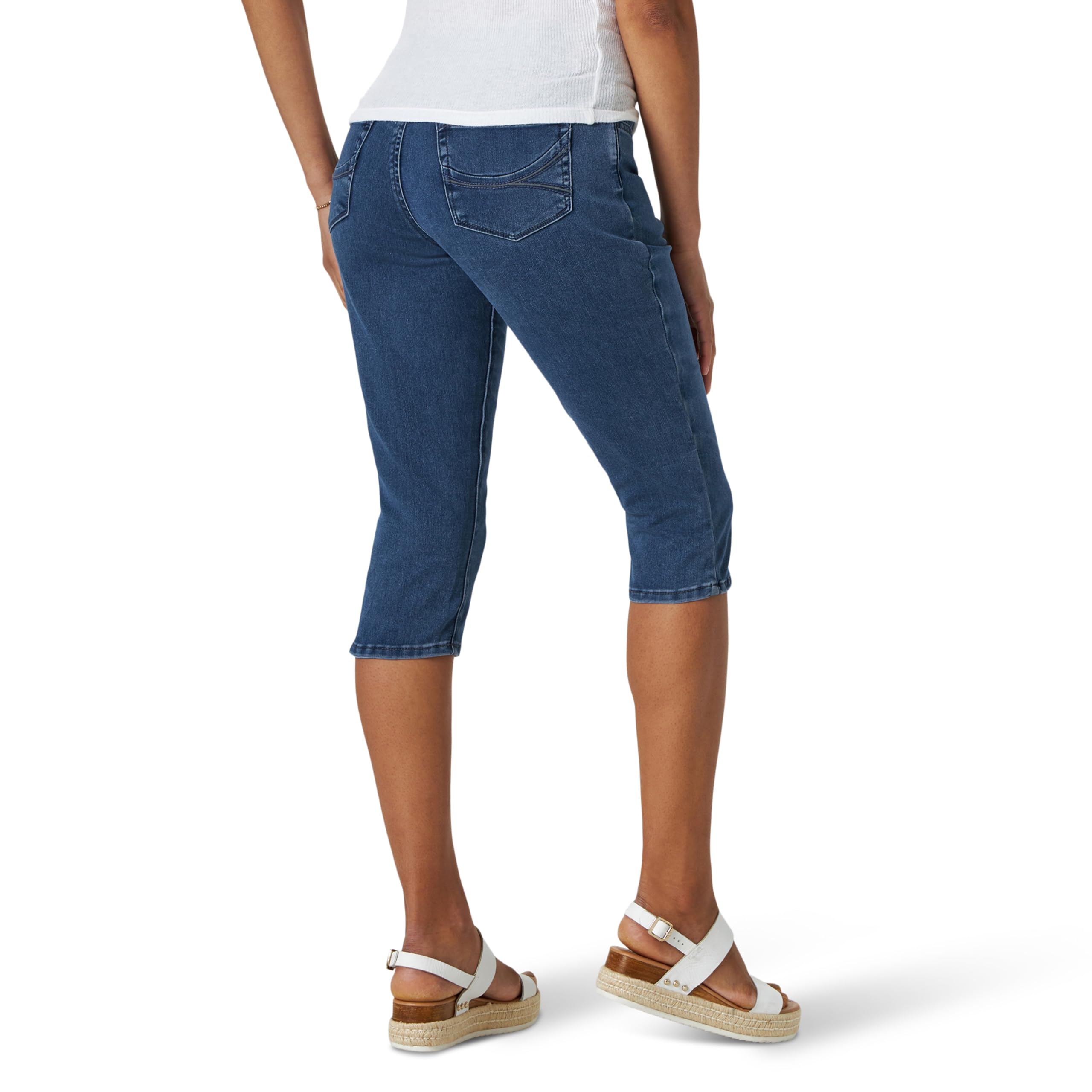 Riders by Lee Indigo Women's Ultra Soft Denim Capri Pants - Comfortable Stretch Jeans for Casual Wear & Summer Outfits