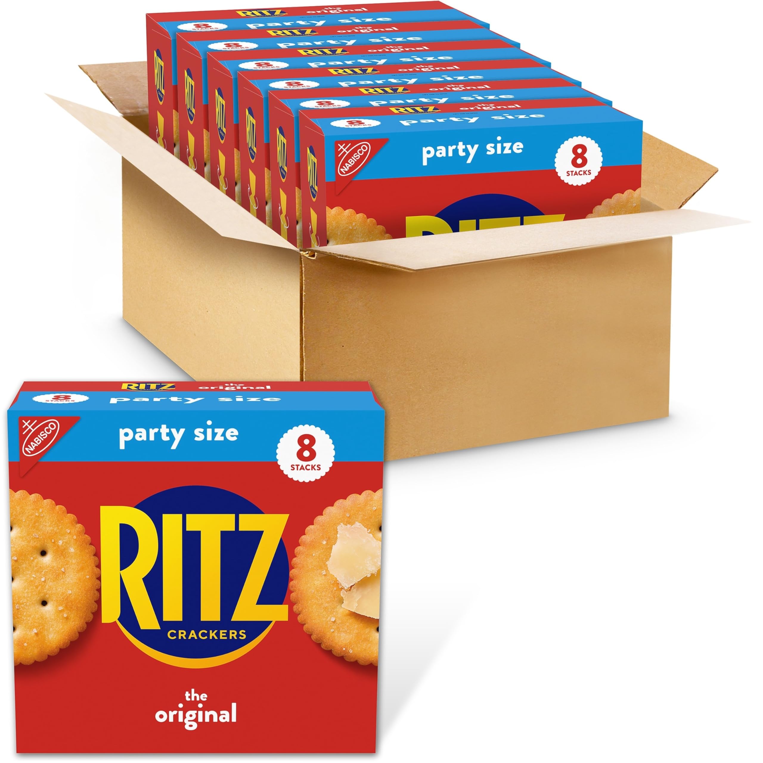 RITZ Original Crackers - Family Pack (6-27.4 oz) | Bulk Snacks for Kids & Adults | Perfect for School Lunches, Office Snacks & Party Platters | Delicious Buttery Flavor | Crunchy Baked Crackers
