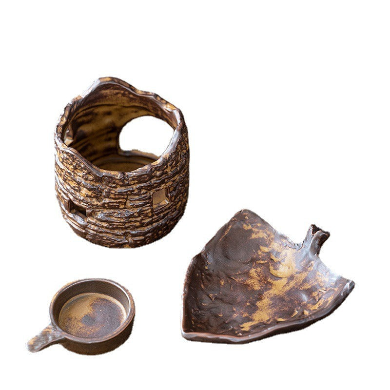 Natural Wood Stump Tea Leaf Wax Warmer - Aromatherapy Candle Melter for Home Decor, Relaxation & Gifts