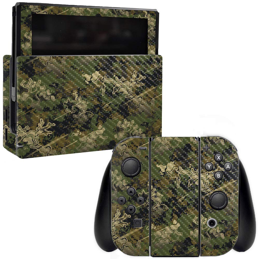 MightySkins Carbon Fiber Skin for Nintendo Switch - Viper Woodland Camo | Protective & Durable Textured Vinyl Cover | Easy to Apply, Remove & Change Styles | Made in USA | Perfect for Gaming, Travel & Customization