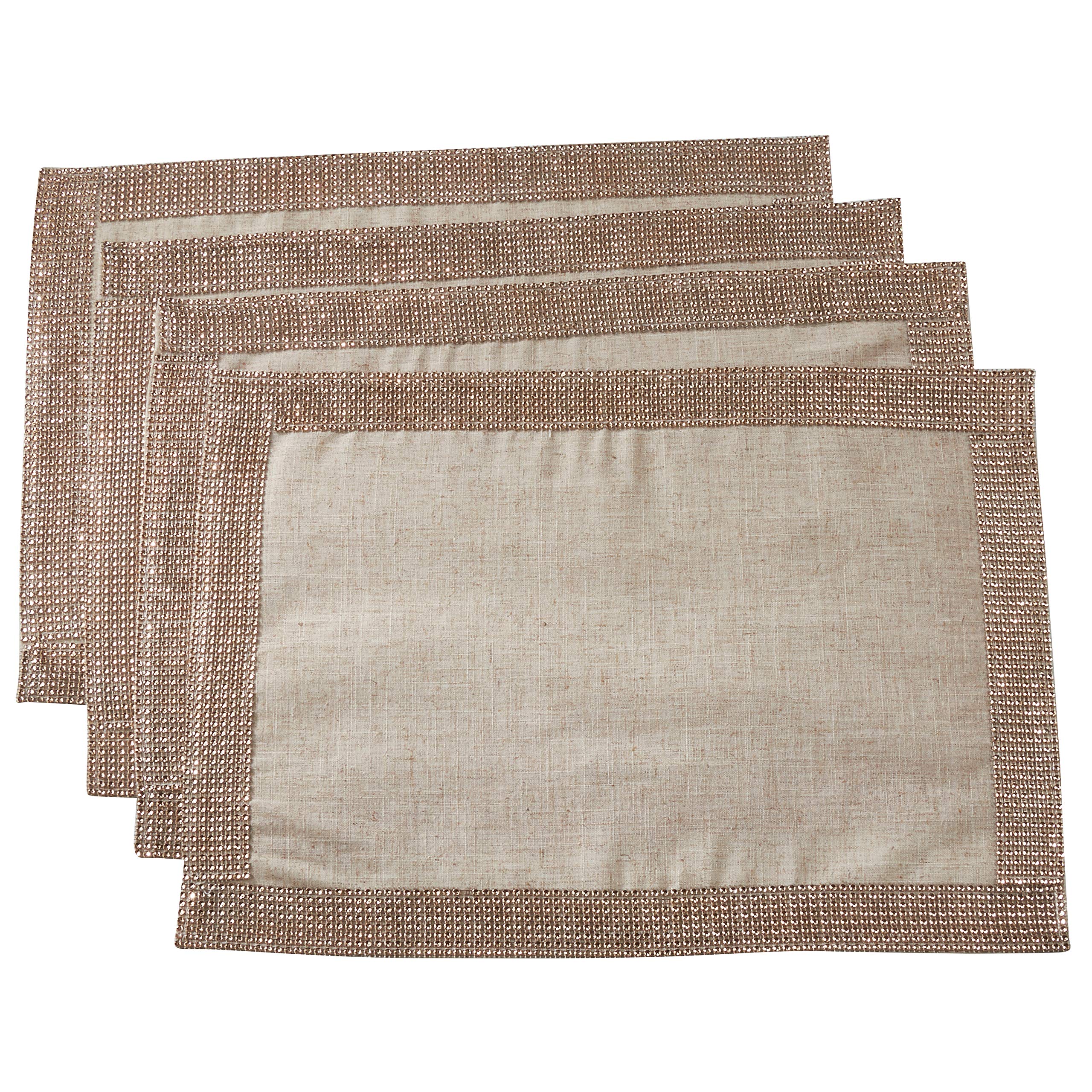 Stylish Studded Design Placemats Set of 4 - Waterproof & Heat Resistant for Dining Table, Kitchen, Party Decor