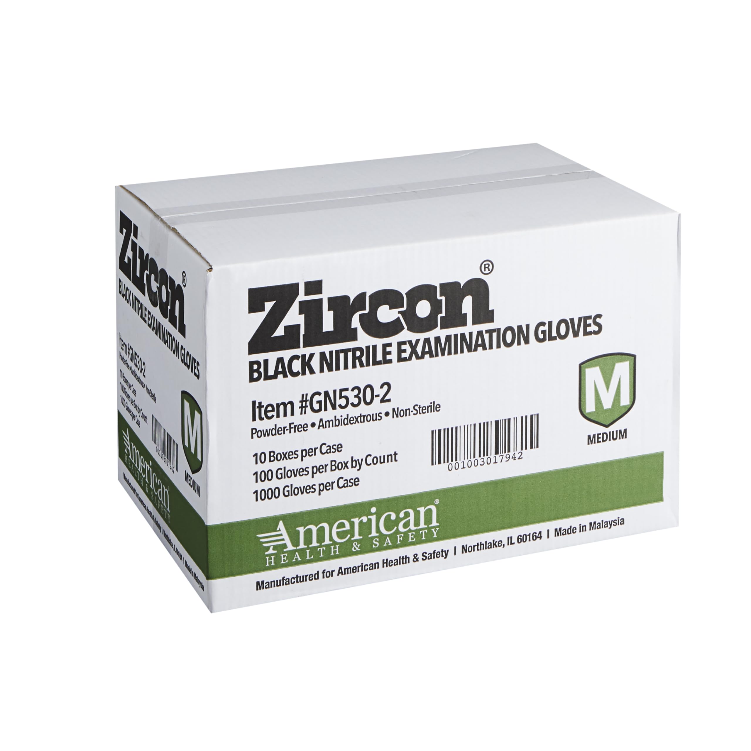 Zircon Black Nitrile Exam Gloves - 1000 Count, Fentanyl & Chemotherapy Resistant, Disposable Medical Gloves for Healthcare, Tattoo, Cleaning & Food Handling